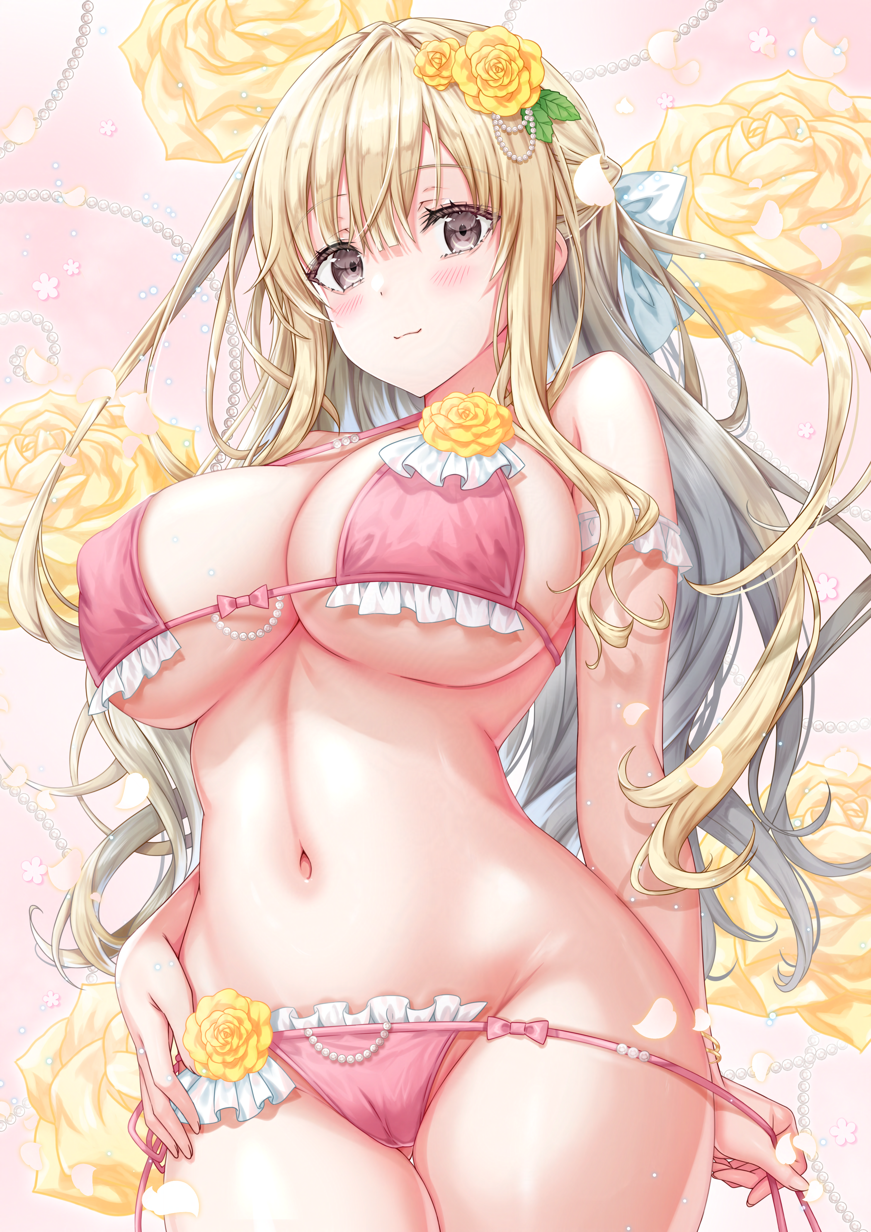 bikini cameltoe erect_nipples kyariko panty_pull see_through swimsuits undressing