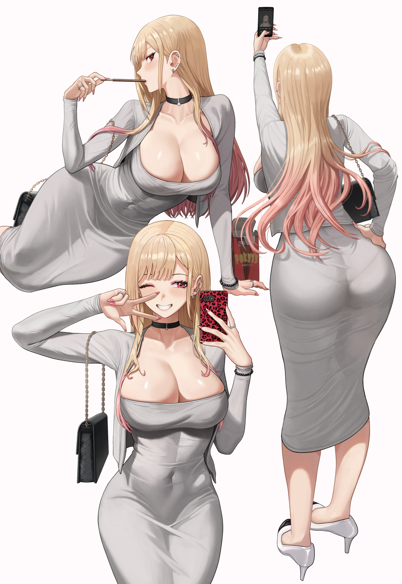 ass dress heels kitagawa_marin no_bra selfie silvertsuki1 sono_bisque_doll_wa_koi_wo_suru