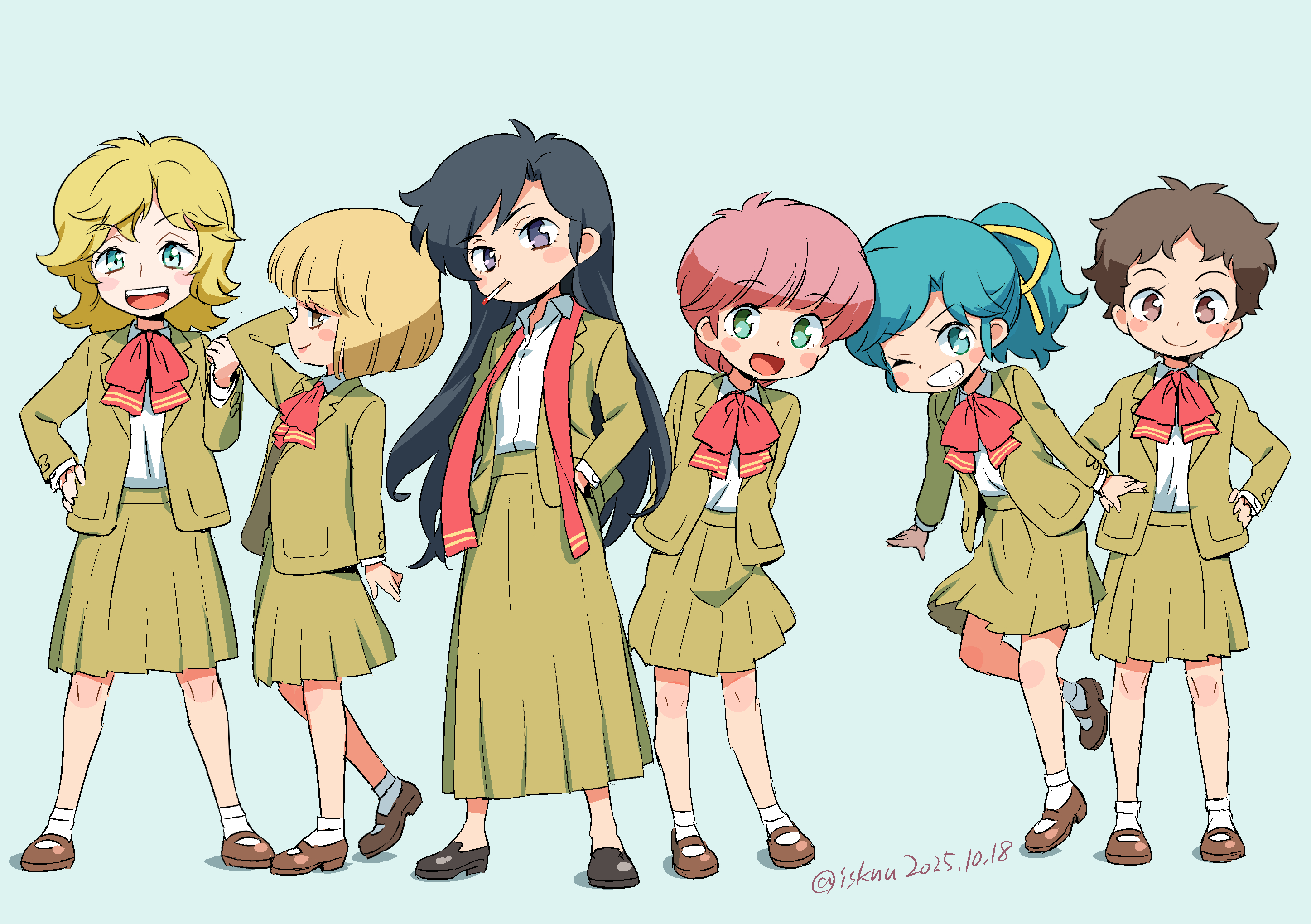 amano_jako high_school!_kimengumi isknu kawa_yui monozuki_shumi nancy_toruneaata oda_mari seifuku smoking uru_chie