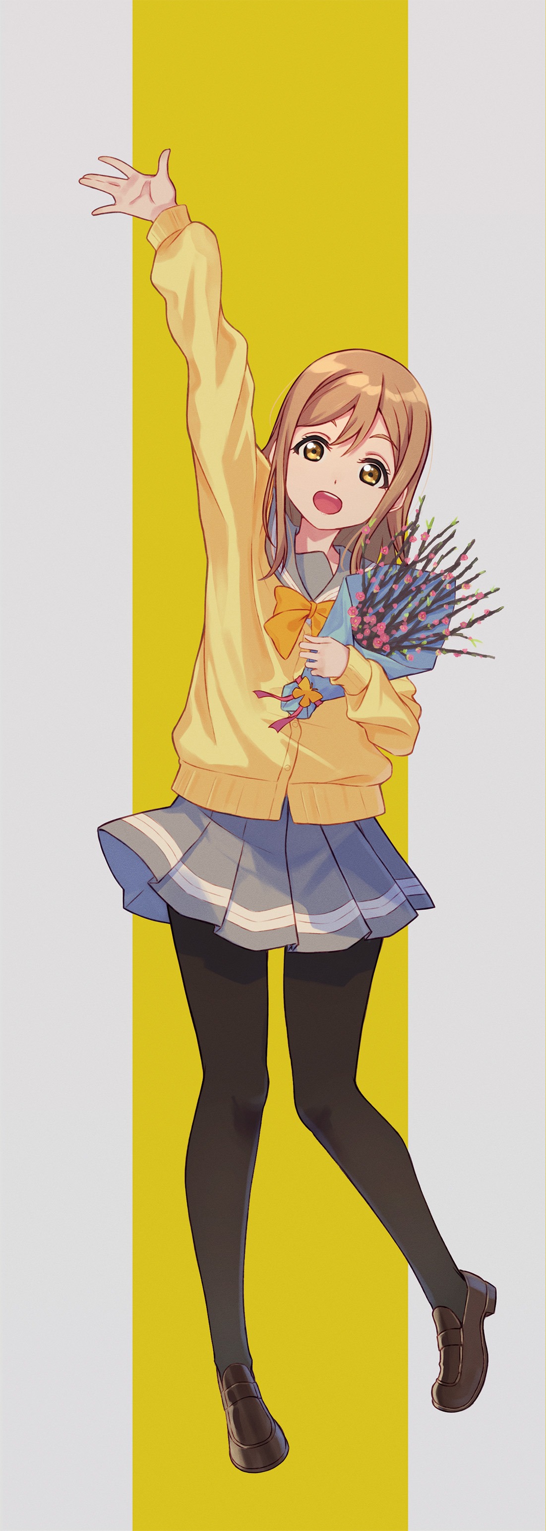 kunikida_hanamaru love_live!_sunshine!! macken pantyhose seifuku skirt_lift sweater