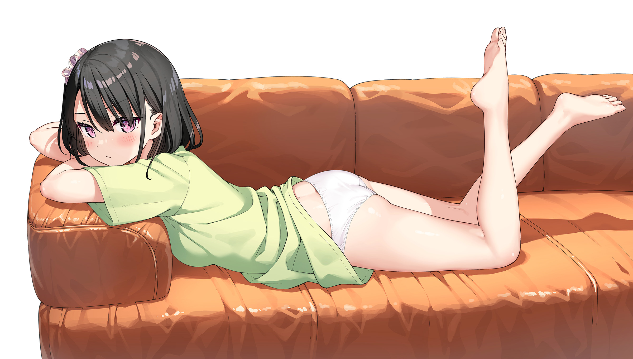 ass feet kantoku loli pantsu shirt_lift shizuku_(kantoku)
