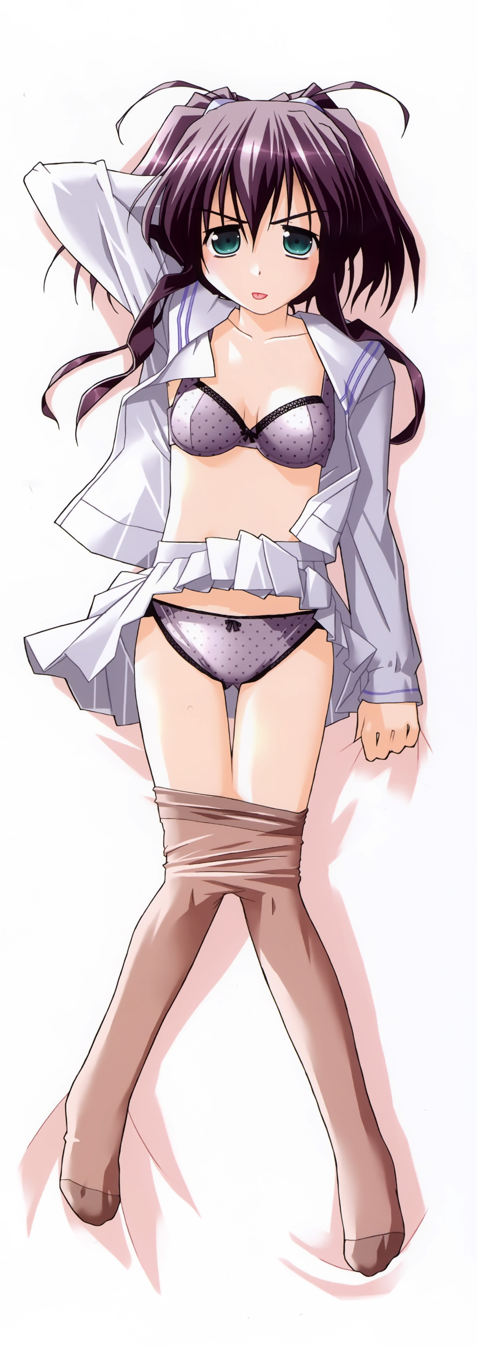 akata_itsuki bra cocoro_navi dakimakura open_shirt pantsu pantyhose seifuku skirt_lift