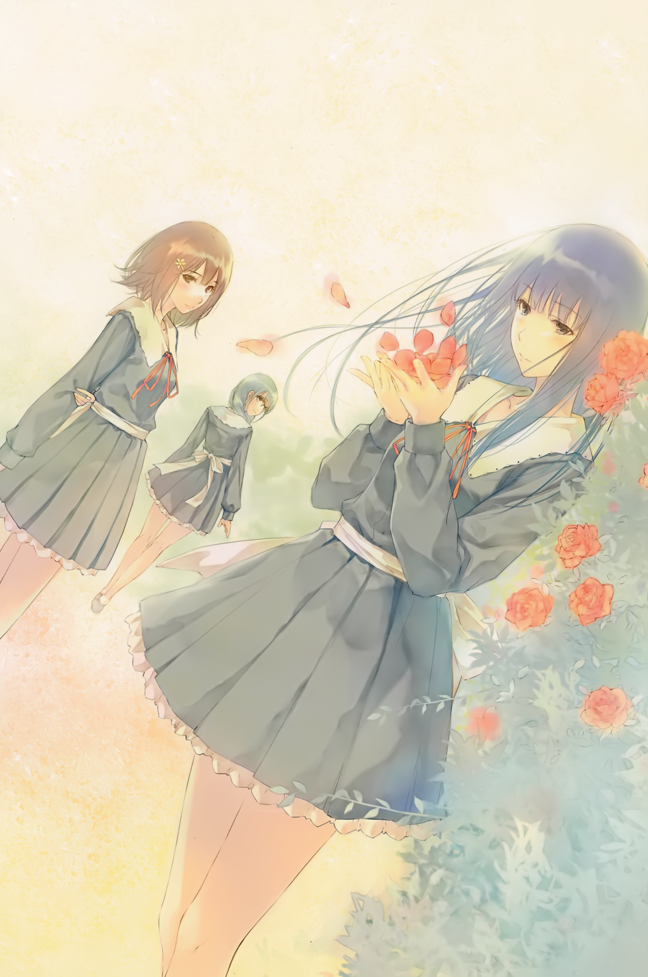 flowers hanabishi_rikka innocent_grey kousaka_mayuri megane seifuku shirahane_suou sugina_miki