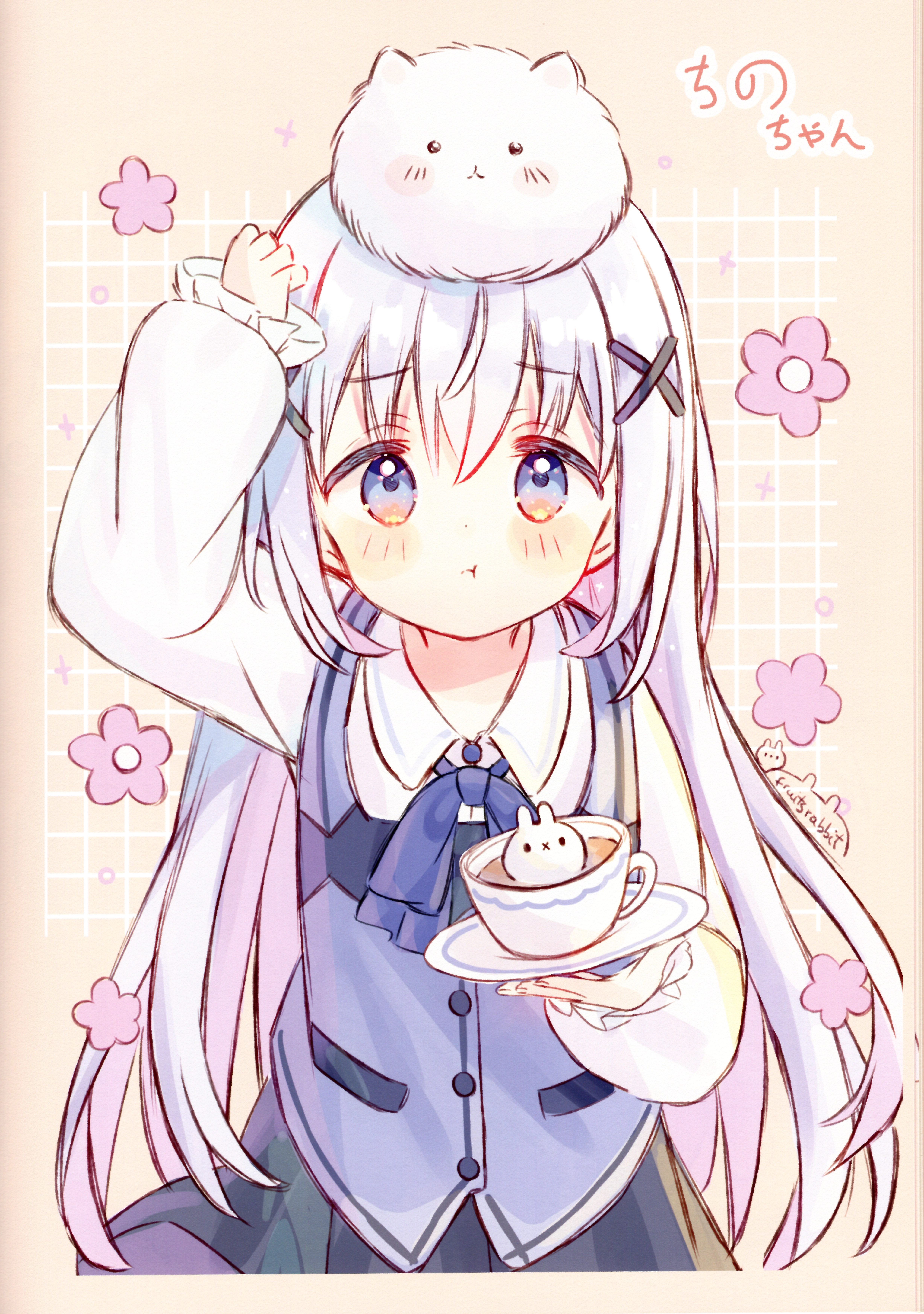 fruitsrabbit gochuumon_wa_usagi_desu_ka? kafuu_chino tippy_(gochiusa) usapanchieri waitress