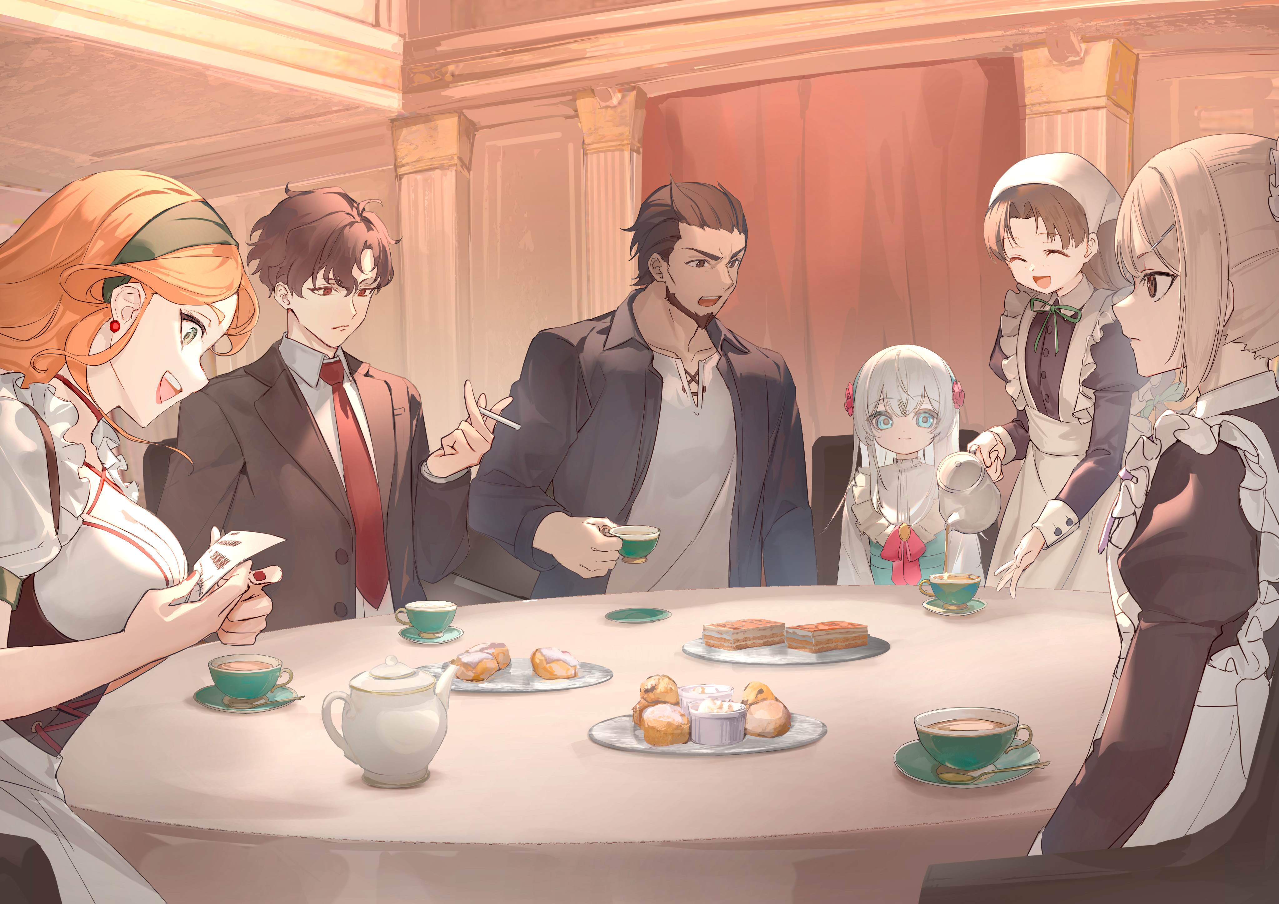 katana_canata kyouran_reijou_nia_liston maid nia_liston smoking