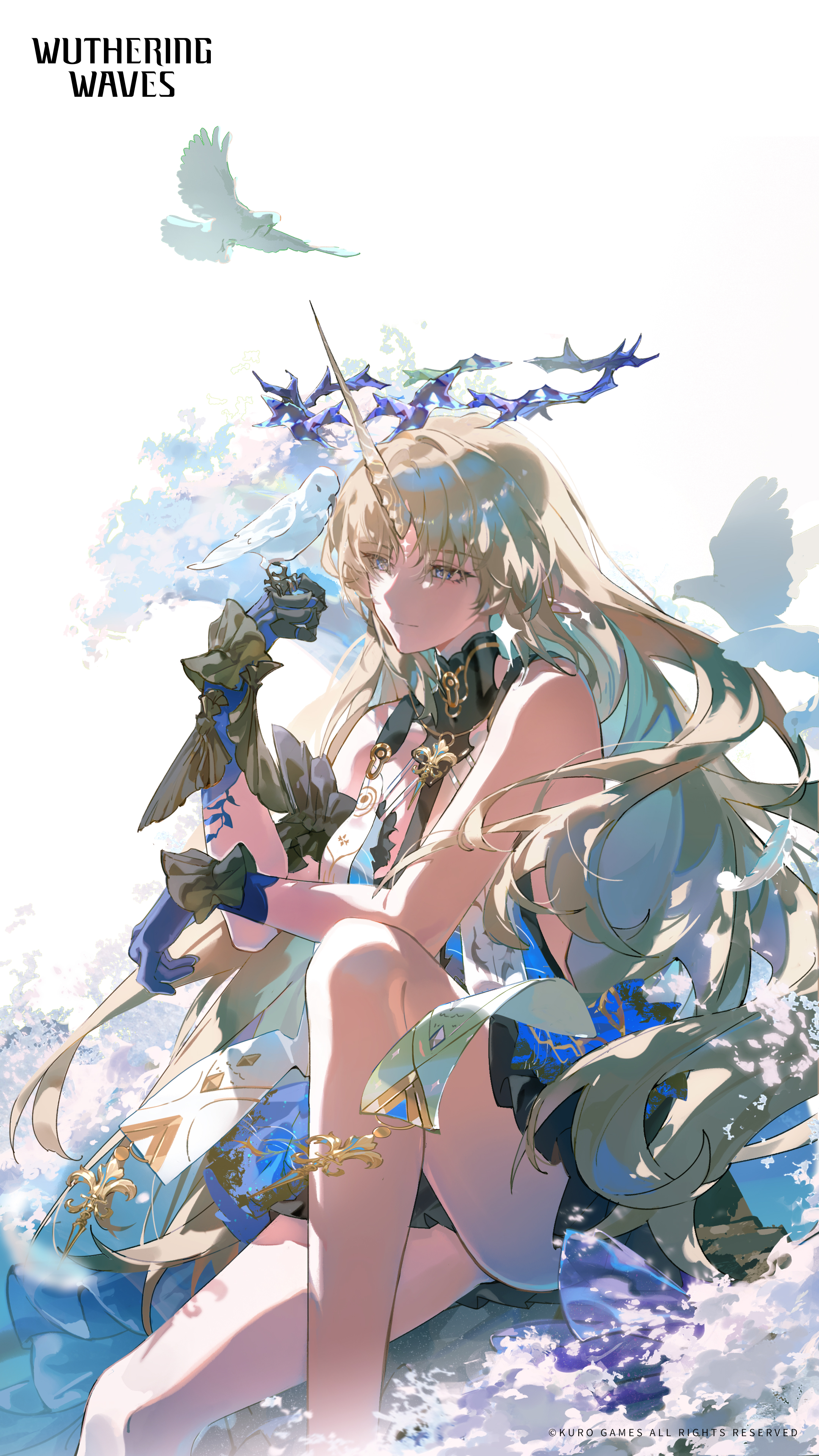 fleurdelys horns no_bra pointy_ears skirt_lift tagme wuthering_waves