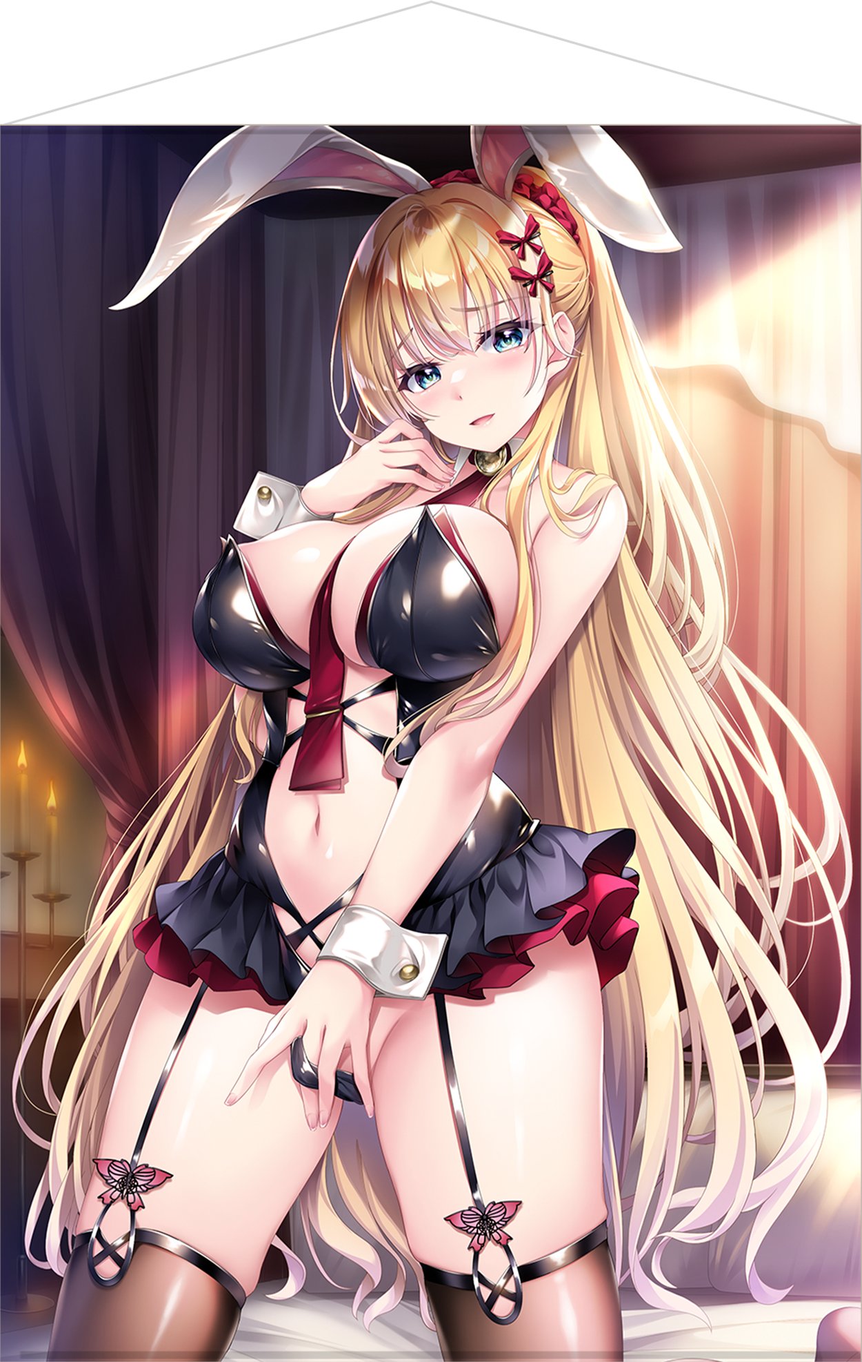 animal_ears bunny_ears bunny_girl ensemble_(company) hiiragi_ringo kyokkou_no_marriage no_bra stockings thighhighs