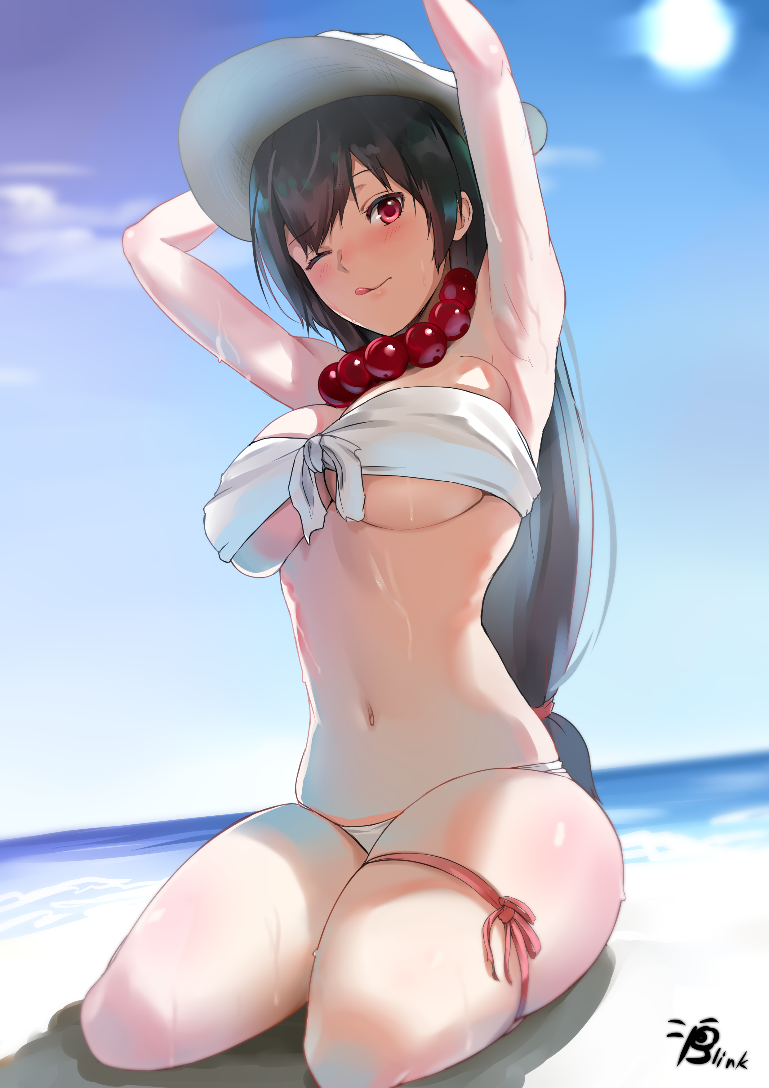 bikini blinkblink_art fate/grand_order garter swimsuits xuanzang_(fate/grand_order)