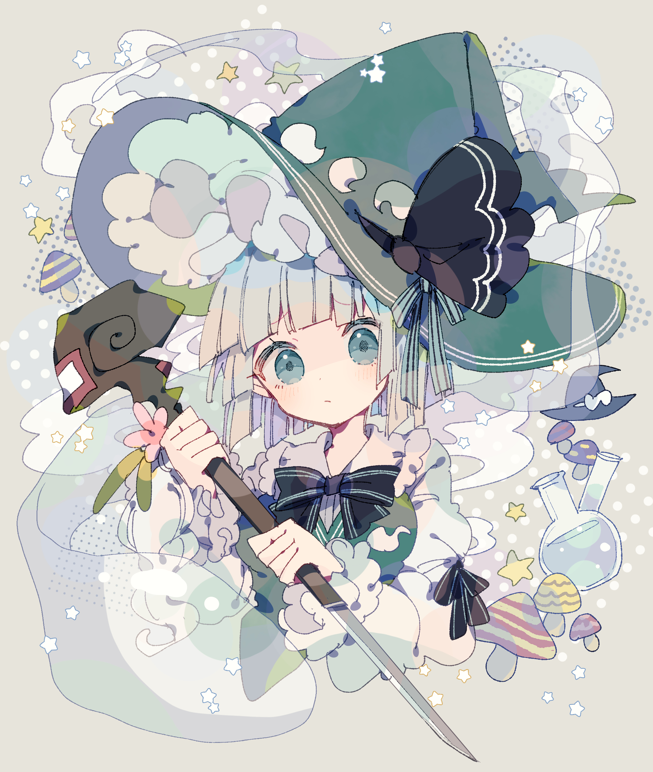 konpaku_youmu myon niko_rashika touhou weapon witch