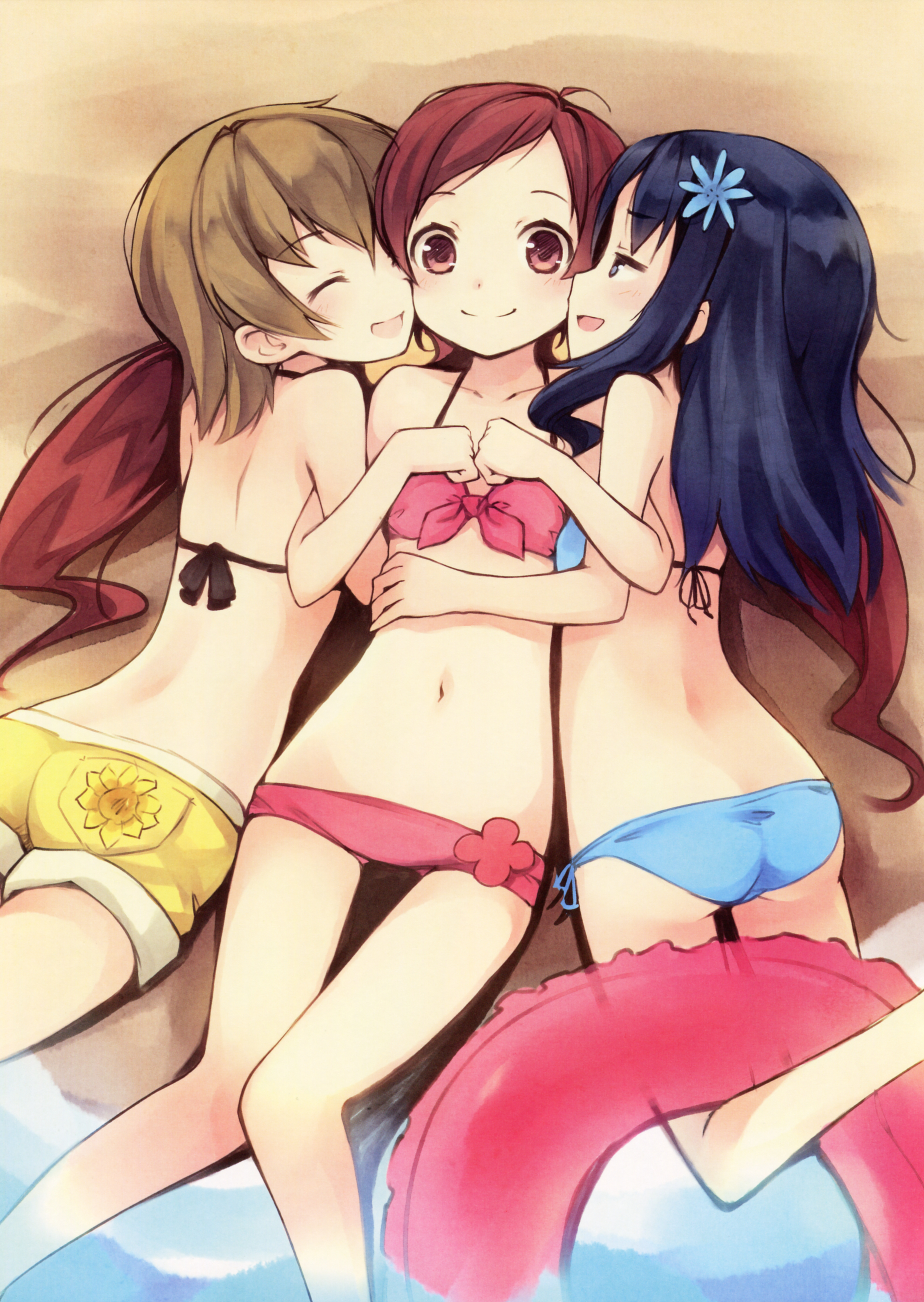 ass bikini hanasaki_tsubomi heartcatch_precure! kurumi_erika kyuri myoudouin_itsuki precure swimsuits