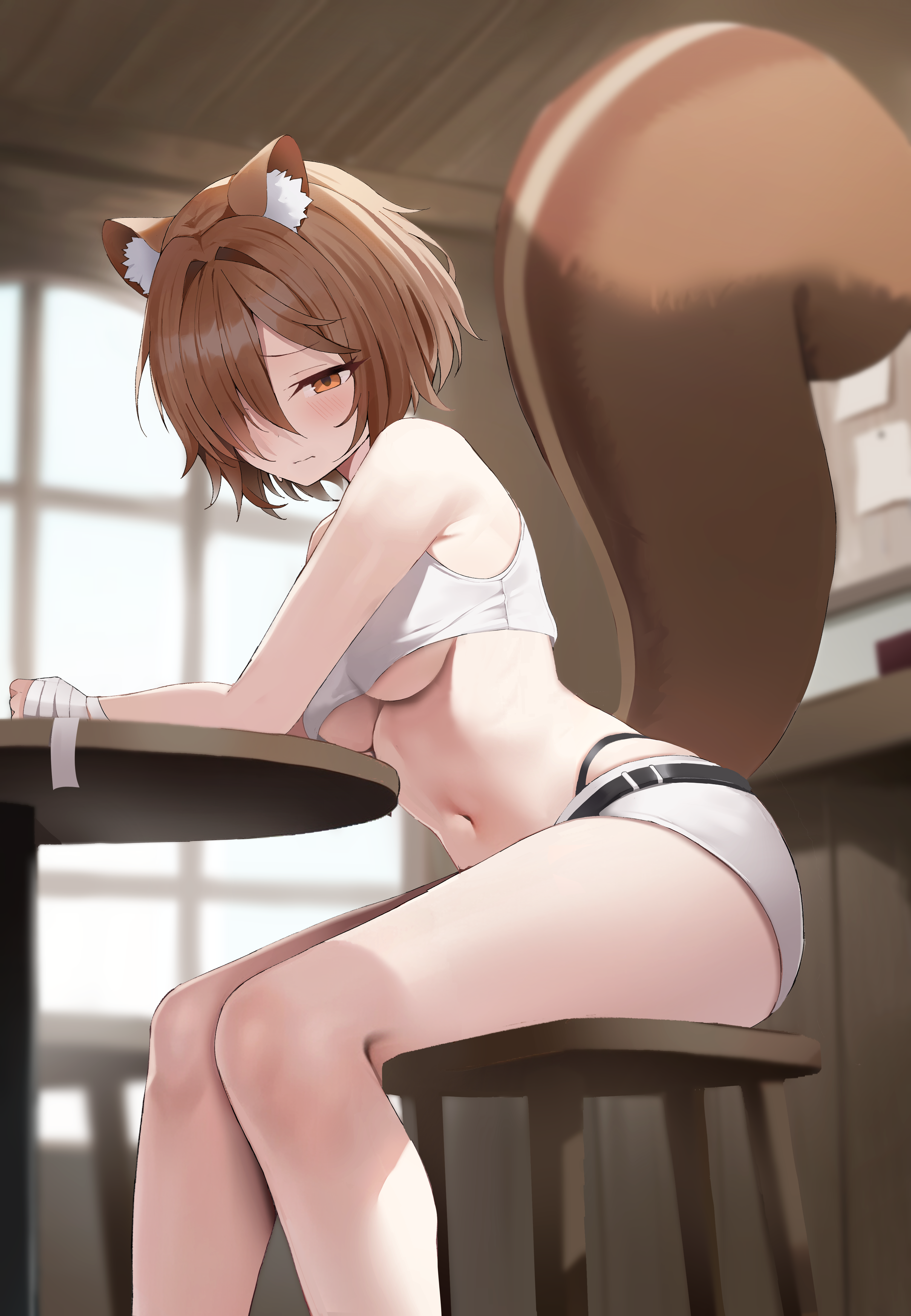 animal_ears bandages no_bra redshark tail