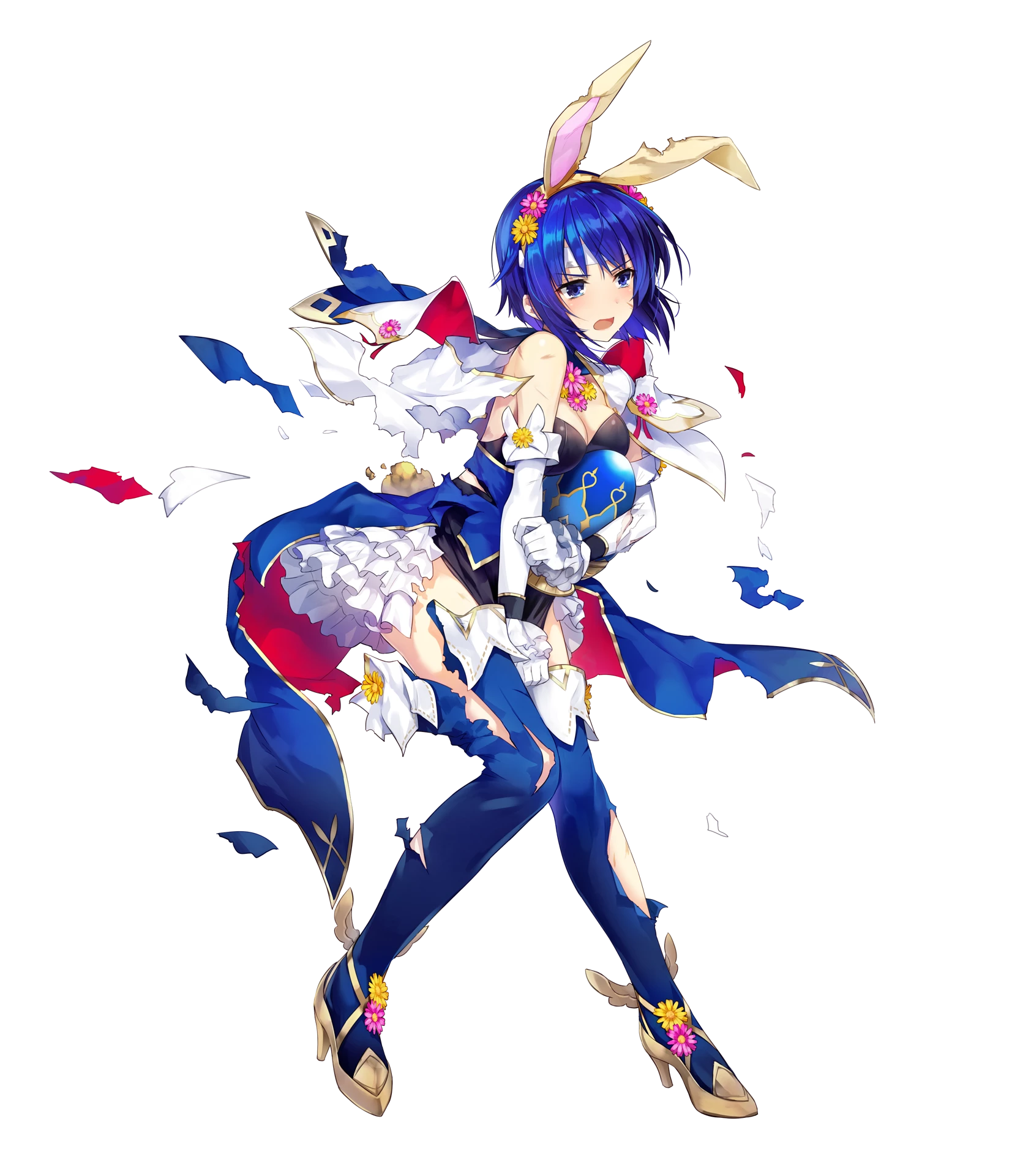 animal_ears bunny_ears catria cleavage fire_emblem fire_emblem:_shin_ankoku_ryuu_to_hikari_no_ken fire_emblem_heroes heels nintendo ordan thighhighs torn_clothes transparent_png