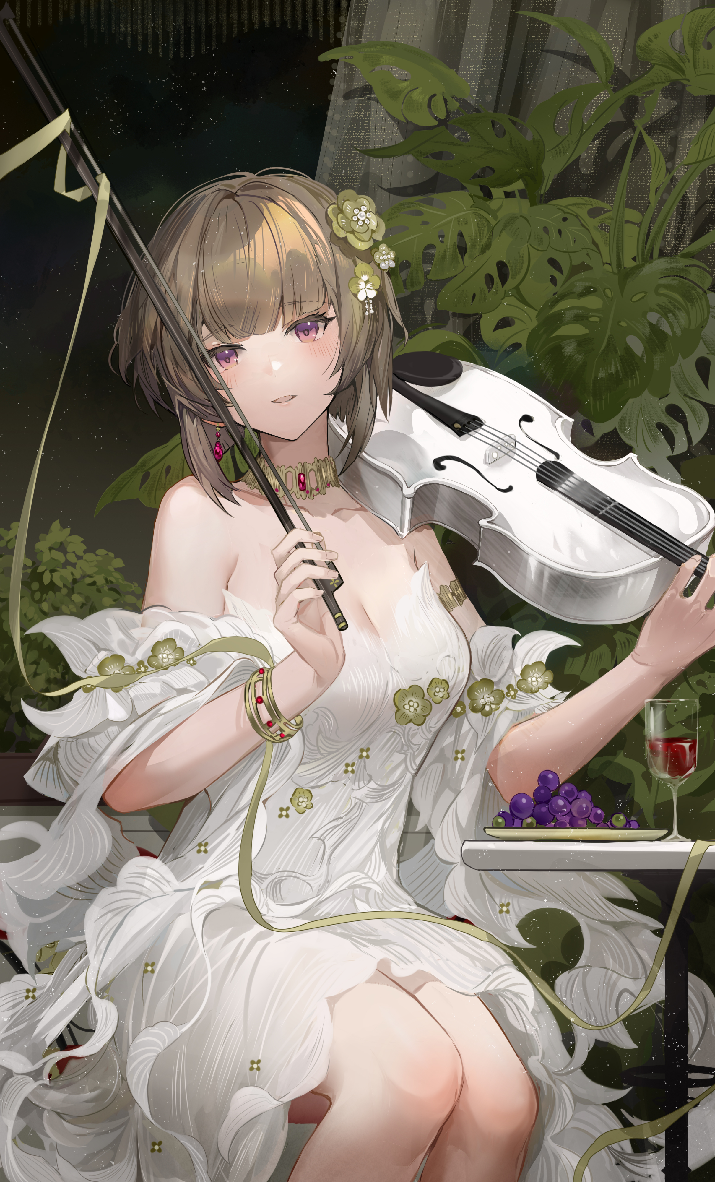 cleavage dress marian_andreotti no_bra snowbreak:_containment_zone tagme