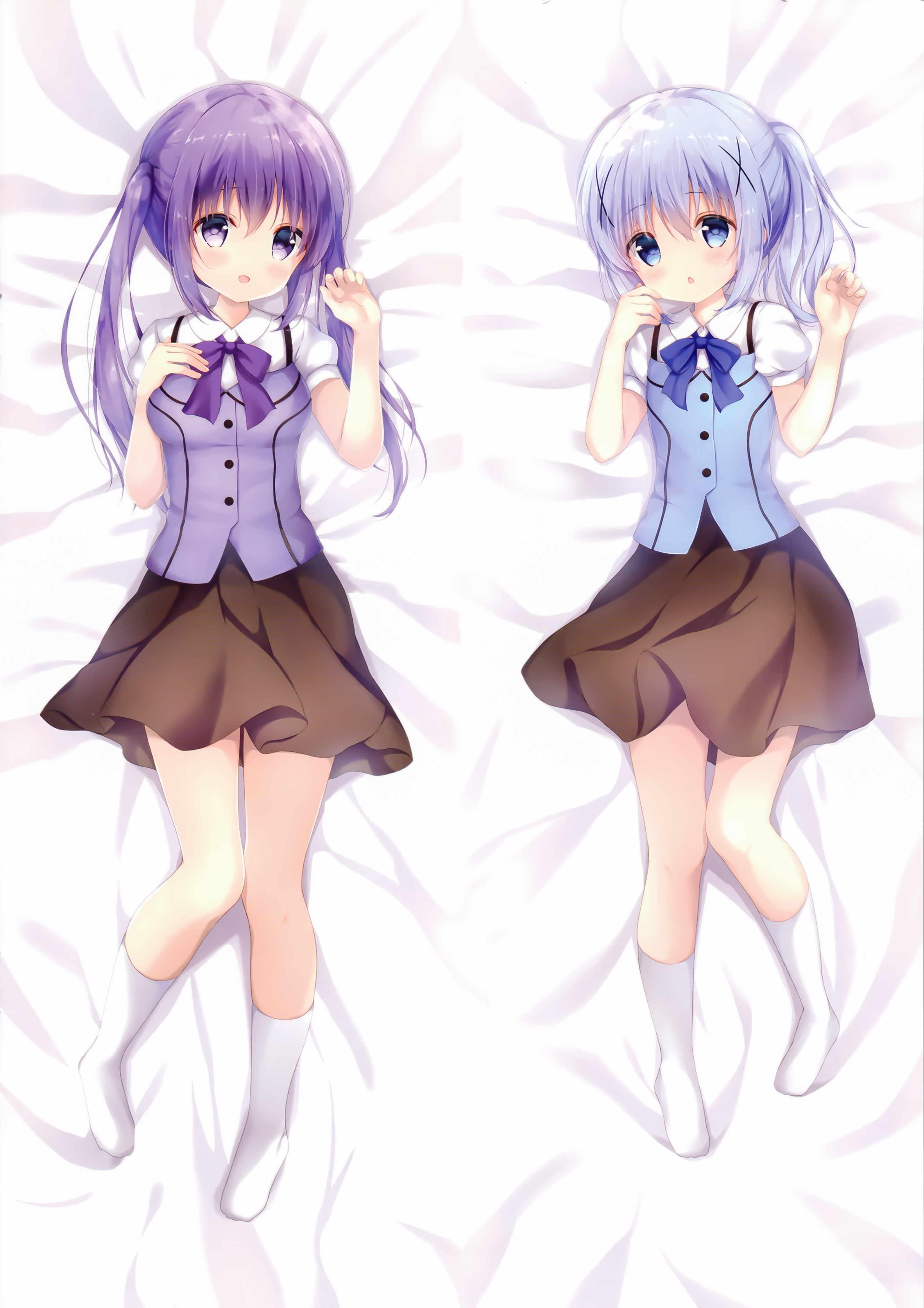 ame_usagi amedama_con dakimakura gochuumon_wa_usagi_desu_ka? kafuu_chino tedeza_rize waitress