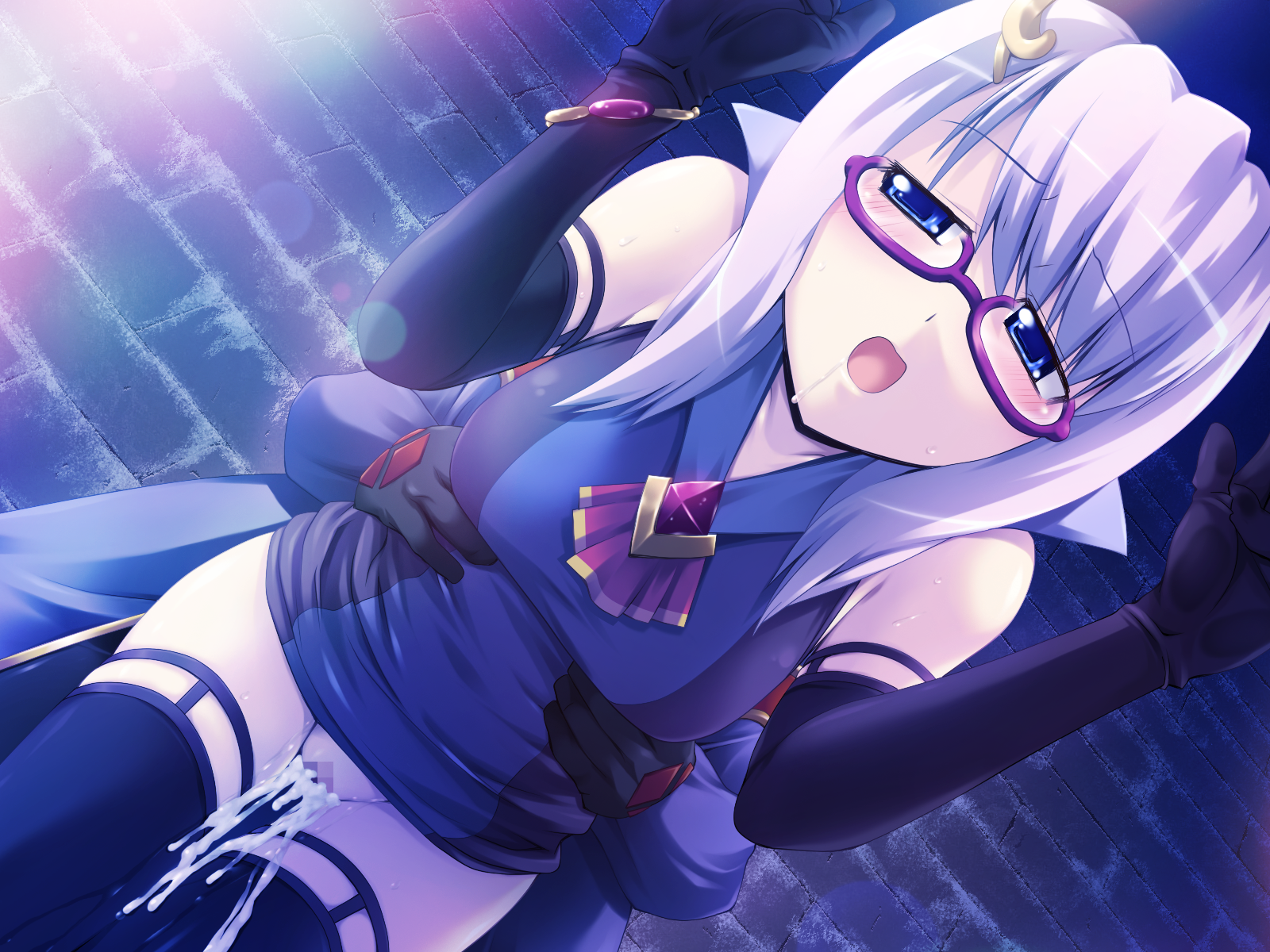 amon censored cum dress escu:de game_cg garter hanataka_retomo megane nopan otome_renshin_prister pussy sex silke stockings thighhighs