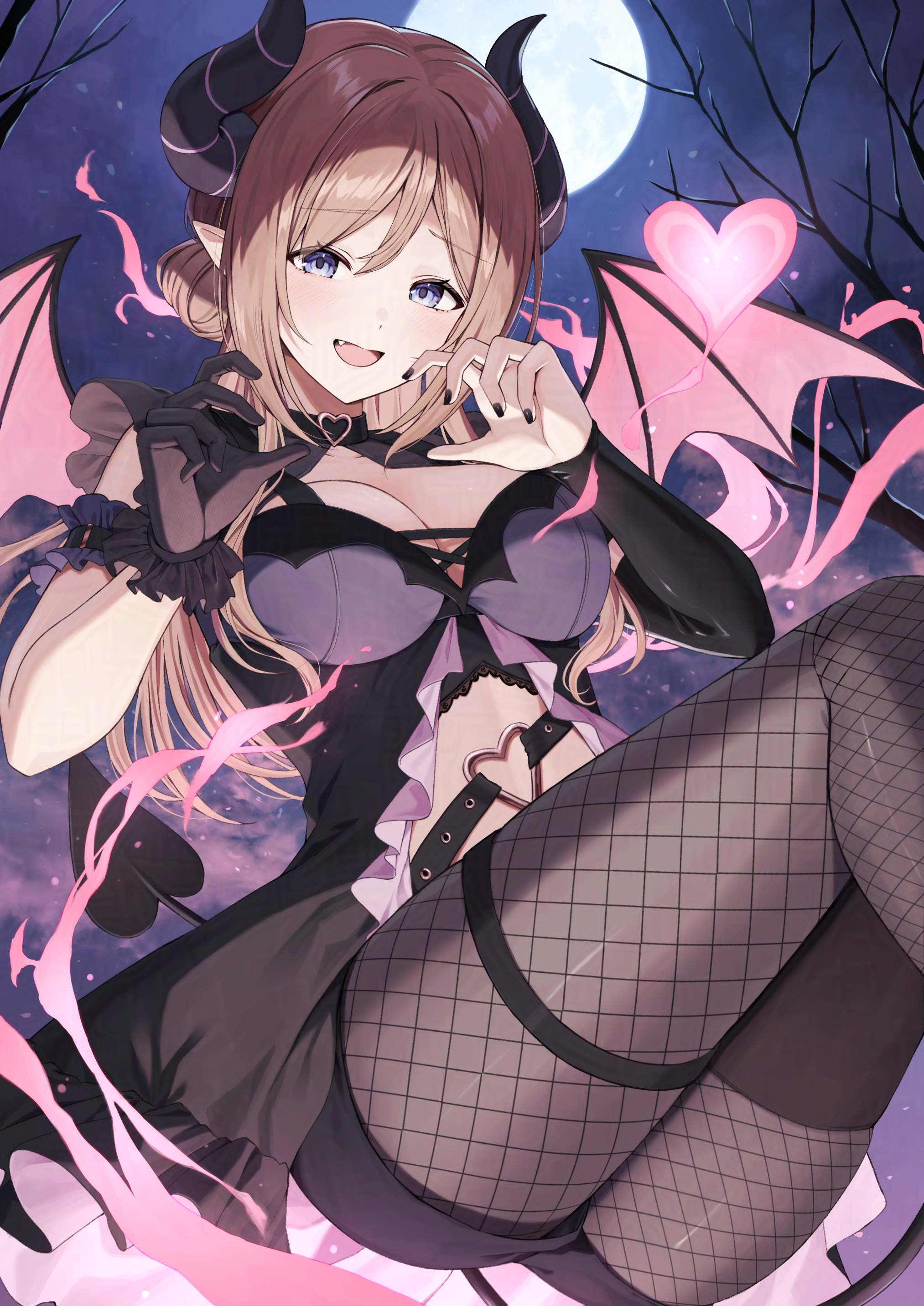 devil fishnets gakuen_idolm@ster garter halloween himesaki_rinami horns kuroto_yuu pantyhose pointy_ears tail the_idolm@ster thighhighs wings