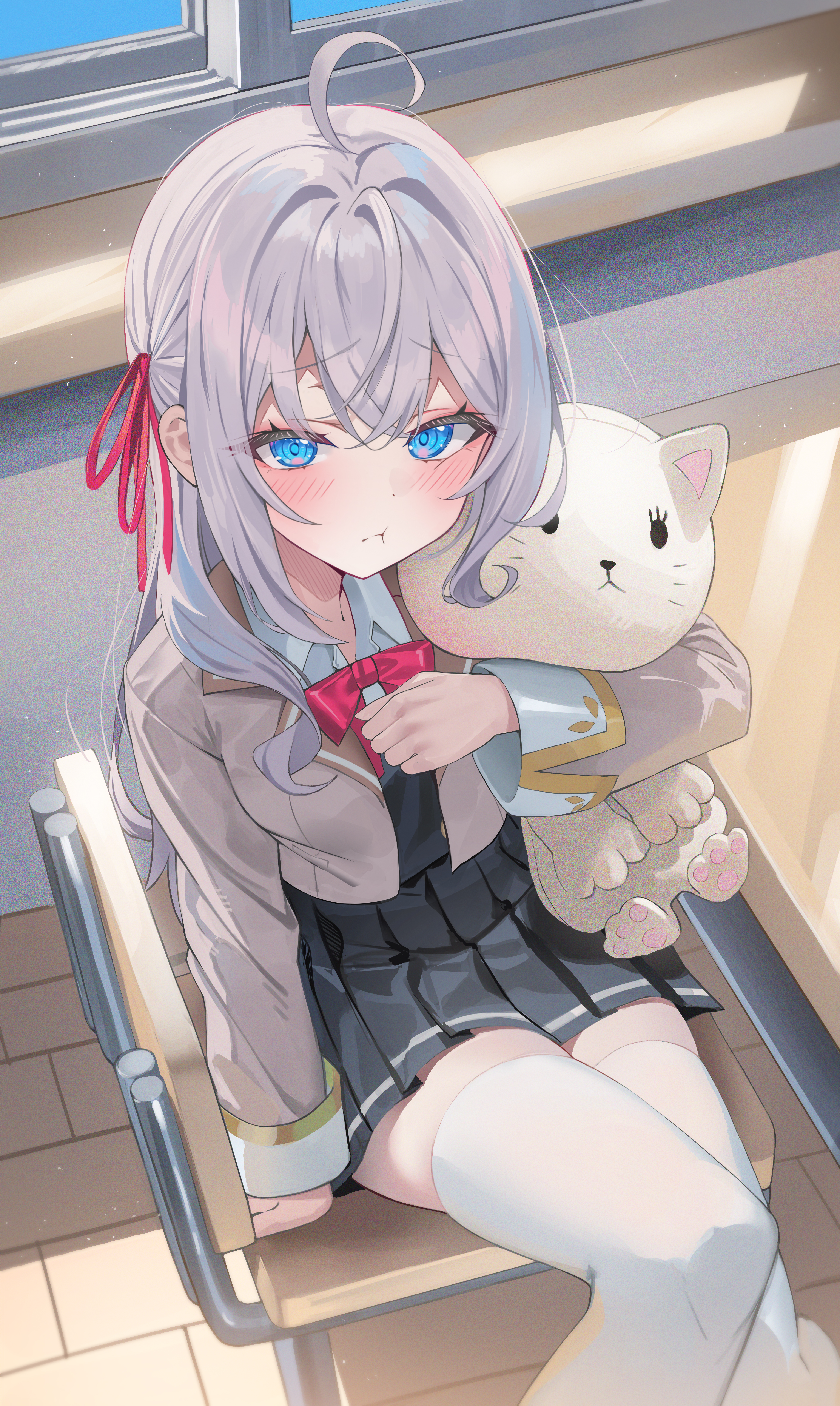 alisa_mikhailovna_kujou kerno seifuku thighhighs tokidoki_bosotto_russia-go_de_dereru_tonari_no_alya-san