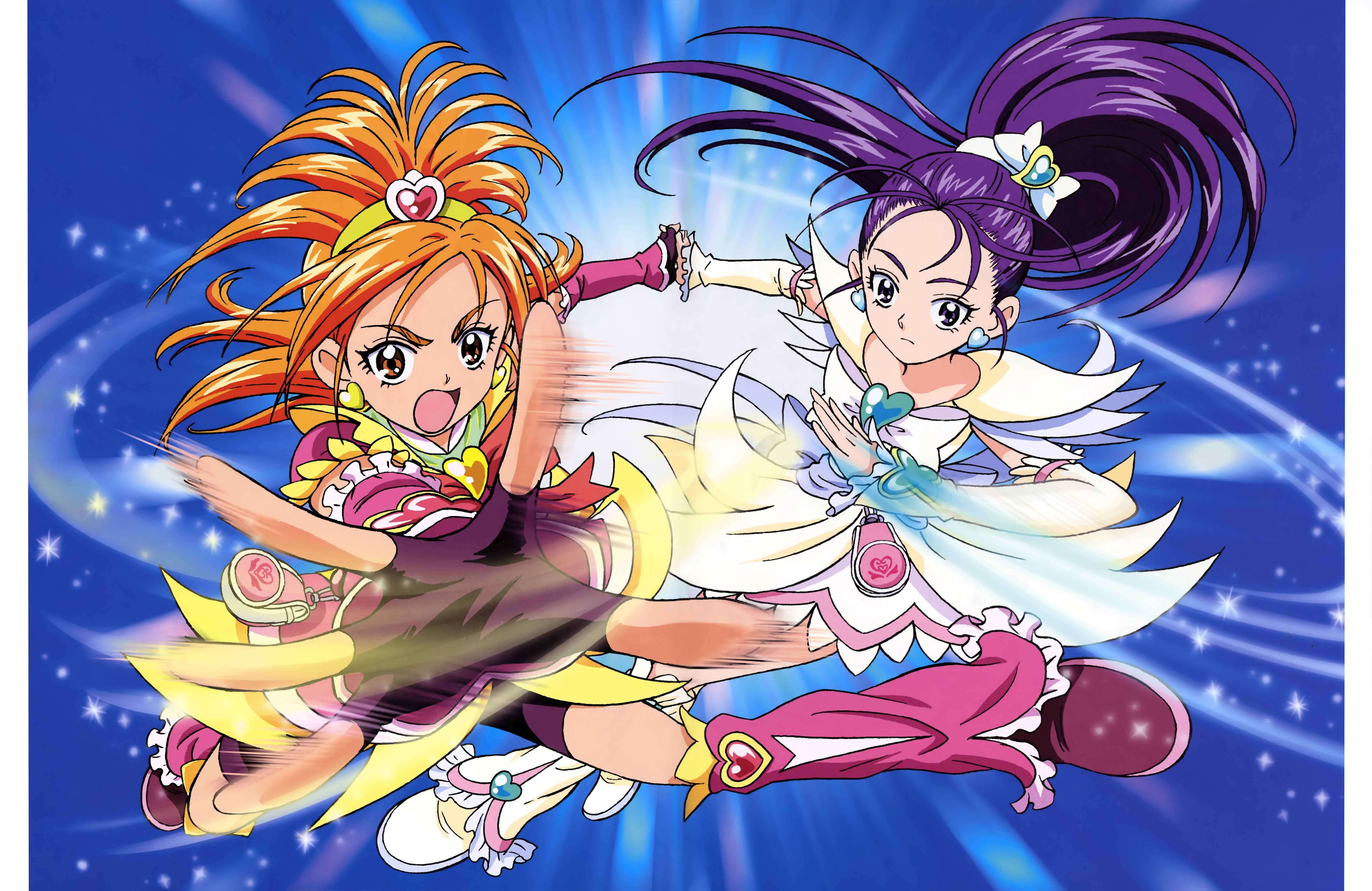 bike_shorts dress futari_wa_precure_splash_star hyuuga_saki mishou_mai precure