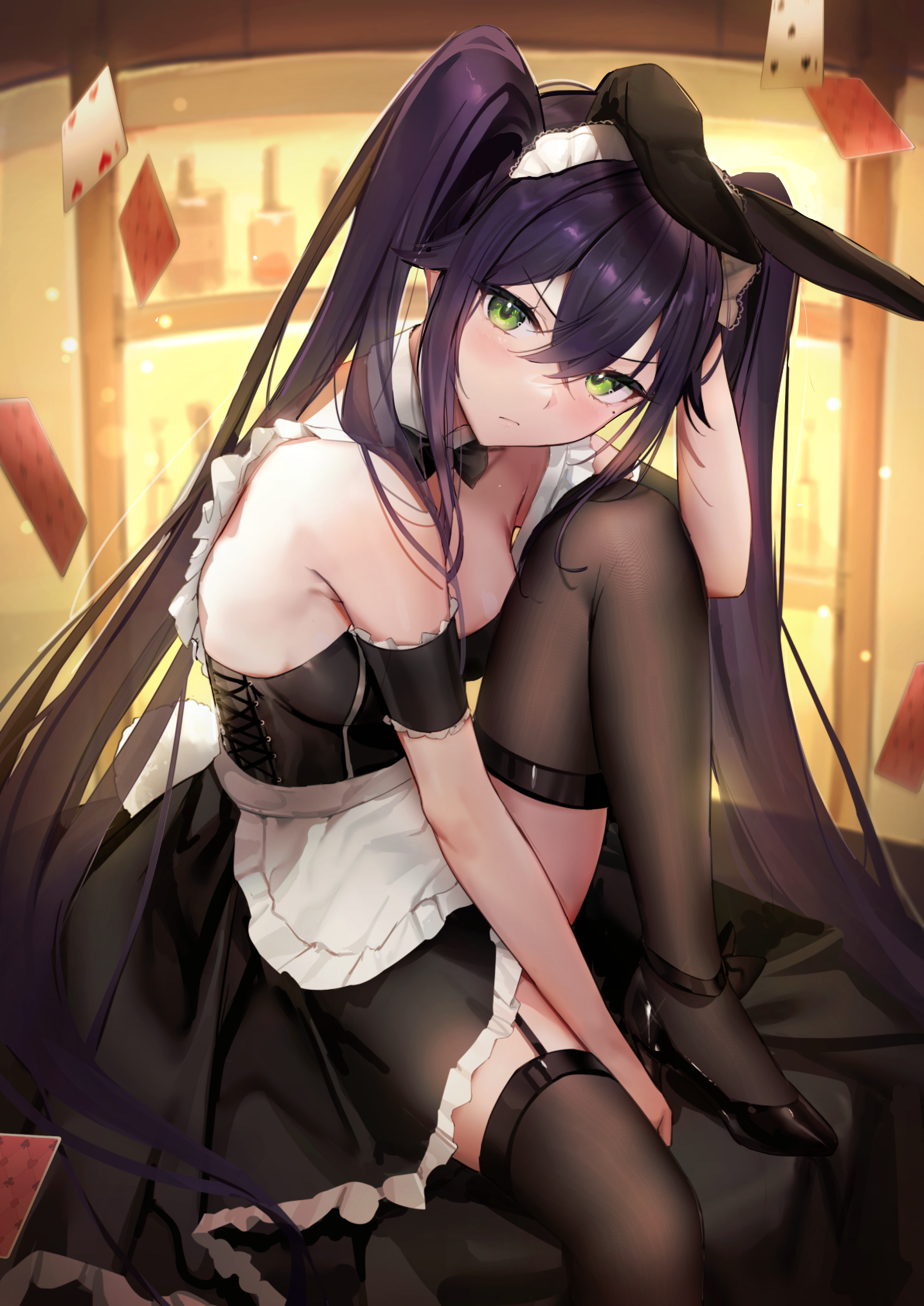 animal_ears bunny_ears cbi_cbi heels maid stockings thighhighs