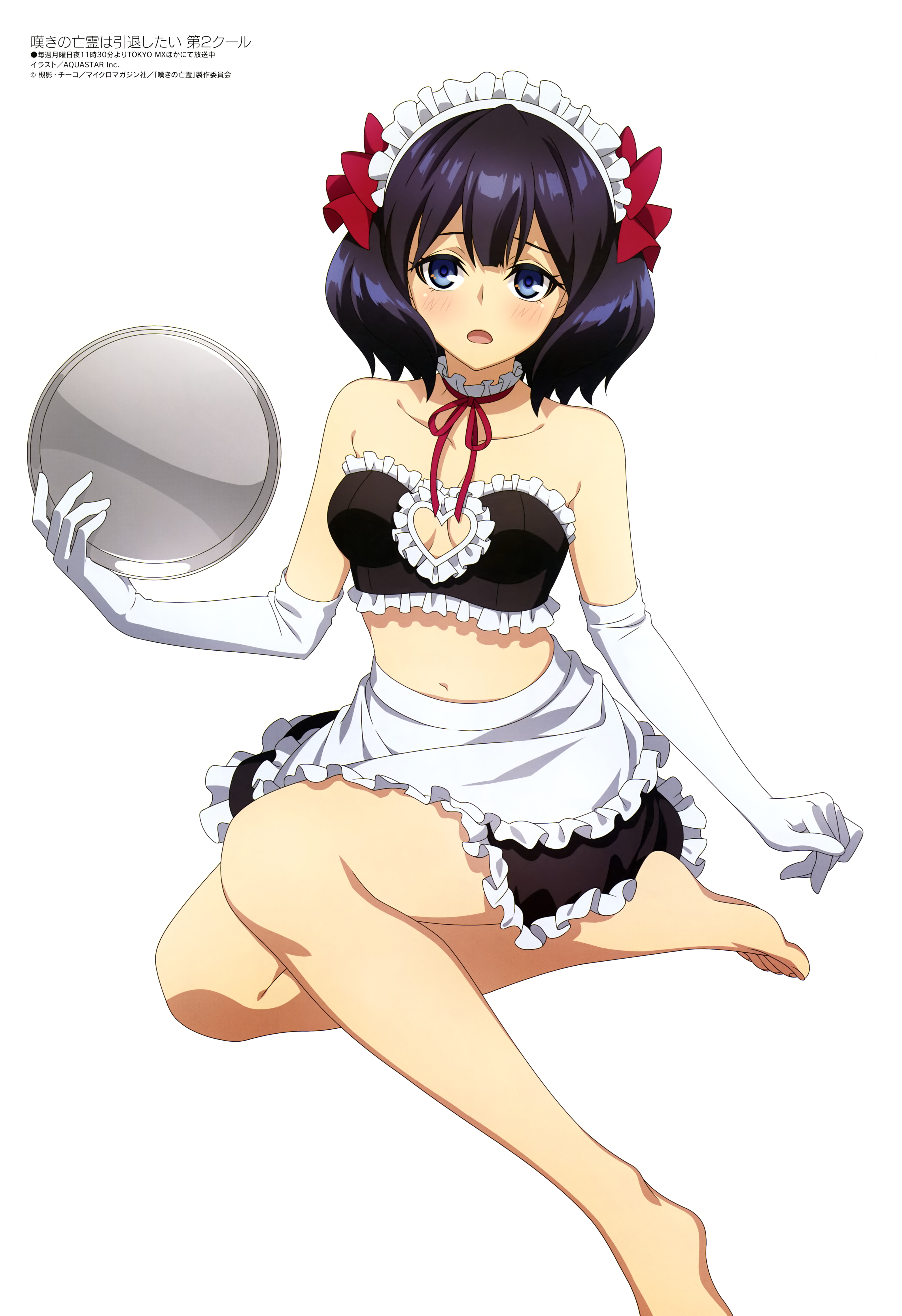 aquastar_inc. maid nageki_no_bourei_wa_intai_shitai no_bra skirt_lift tino_shade waitress