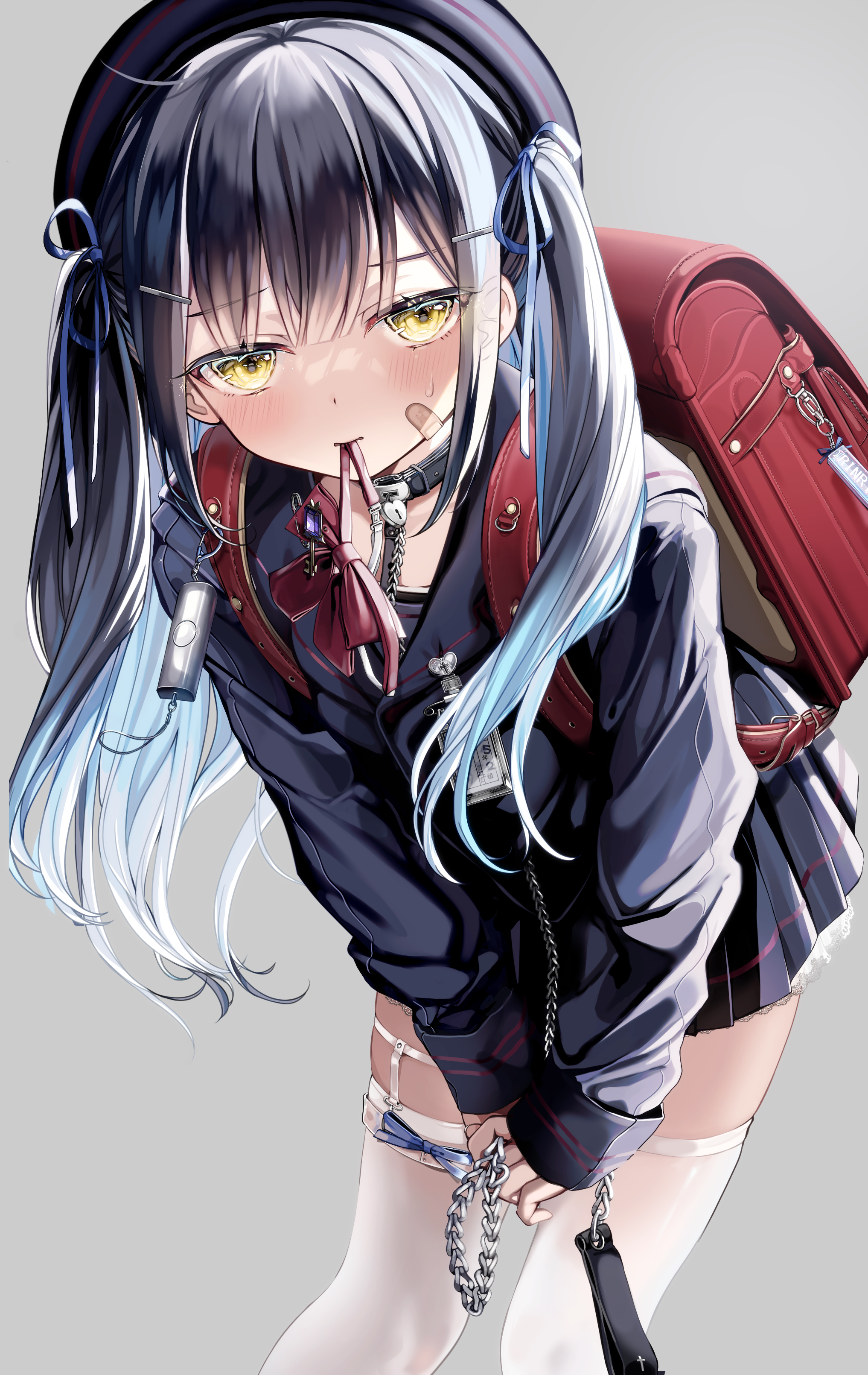 bandaid garter kudou_rinri seifuku stockings thighhighs yunmi