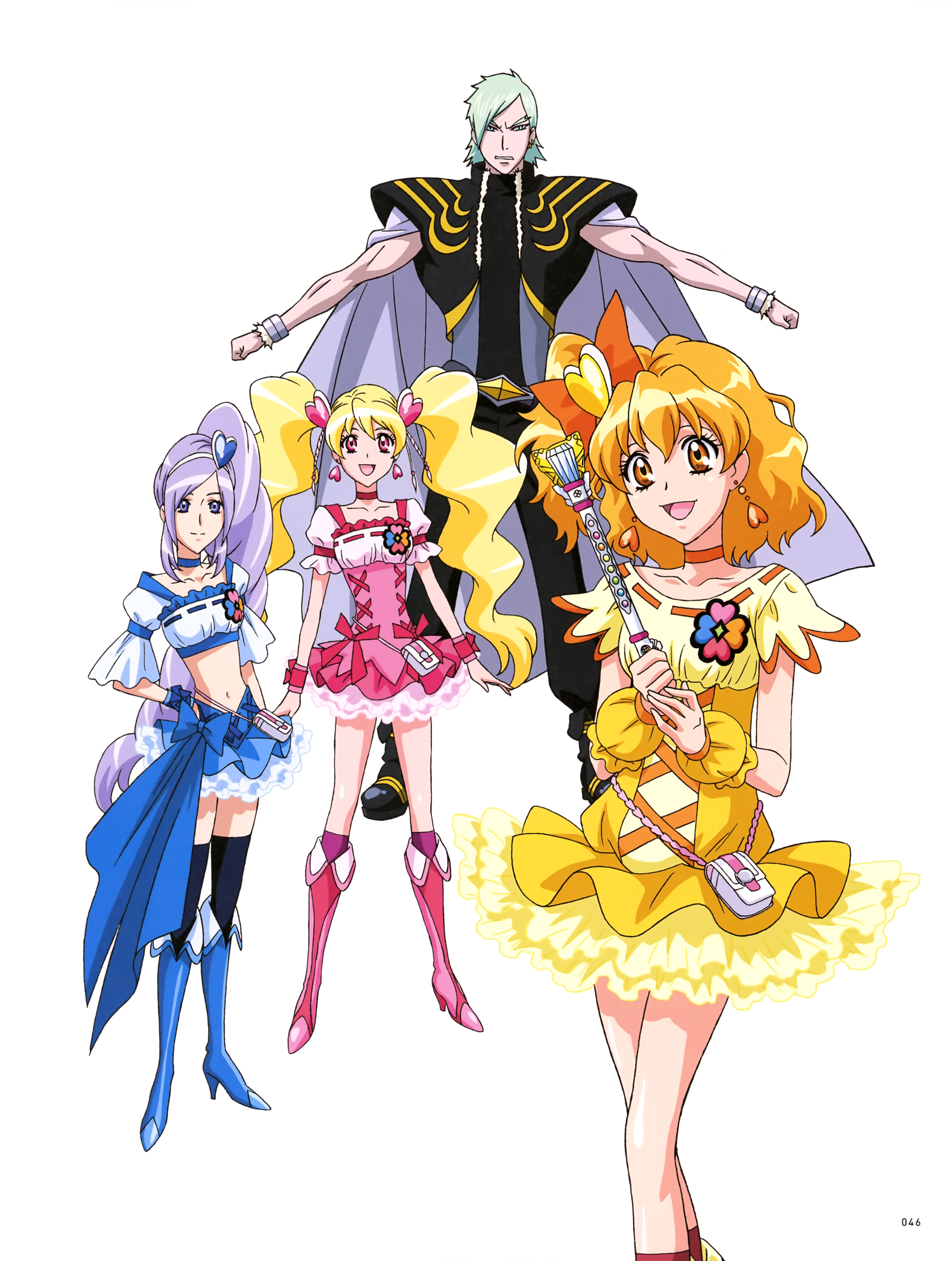 aono_miki dress fresh_precure! heels momozono_love precure thighhighs weapon westar yamabuki_inori