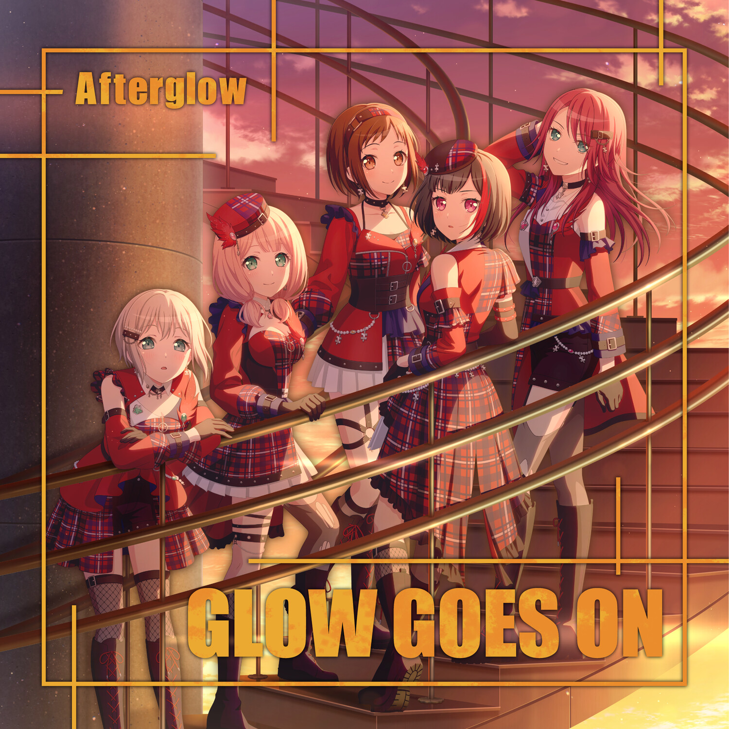 aoba_moca bang_dream! disc_cover fishnets garter hazawa_tsugumi mitake_ran tagme thighhighs torn_clothes udagawa_tomoe uehara_himari uniform