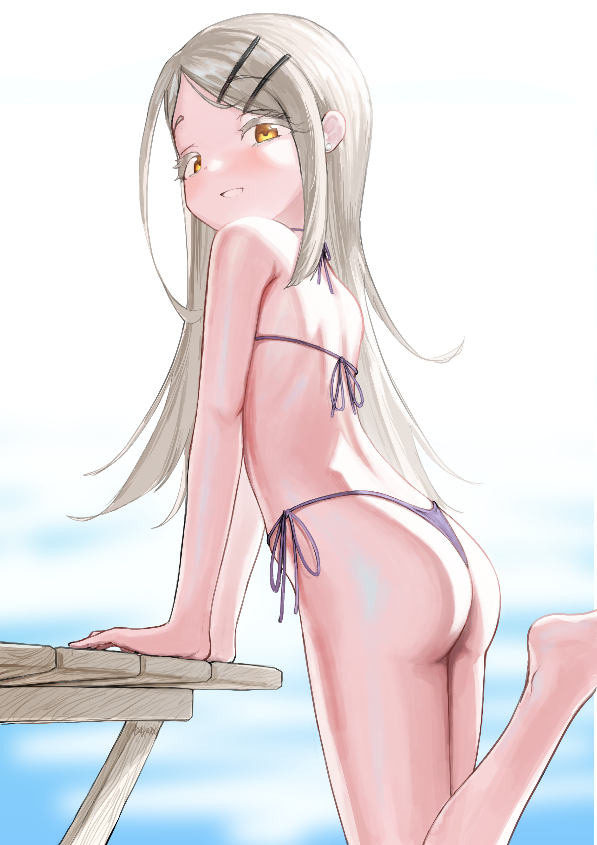 ass bikini gakuen_idolm@ster loli percal shinosawa_hiro swimsuits the_idolm@ster thong