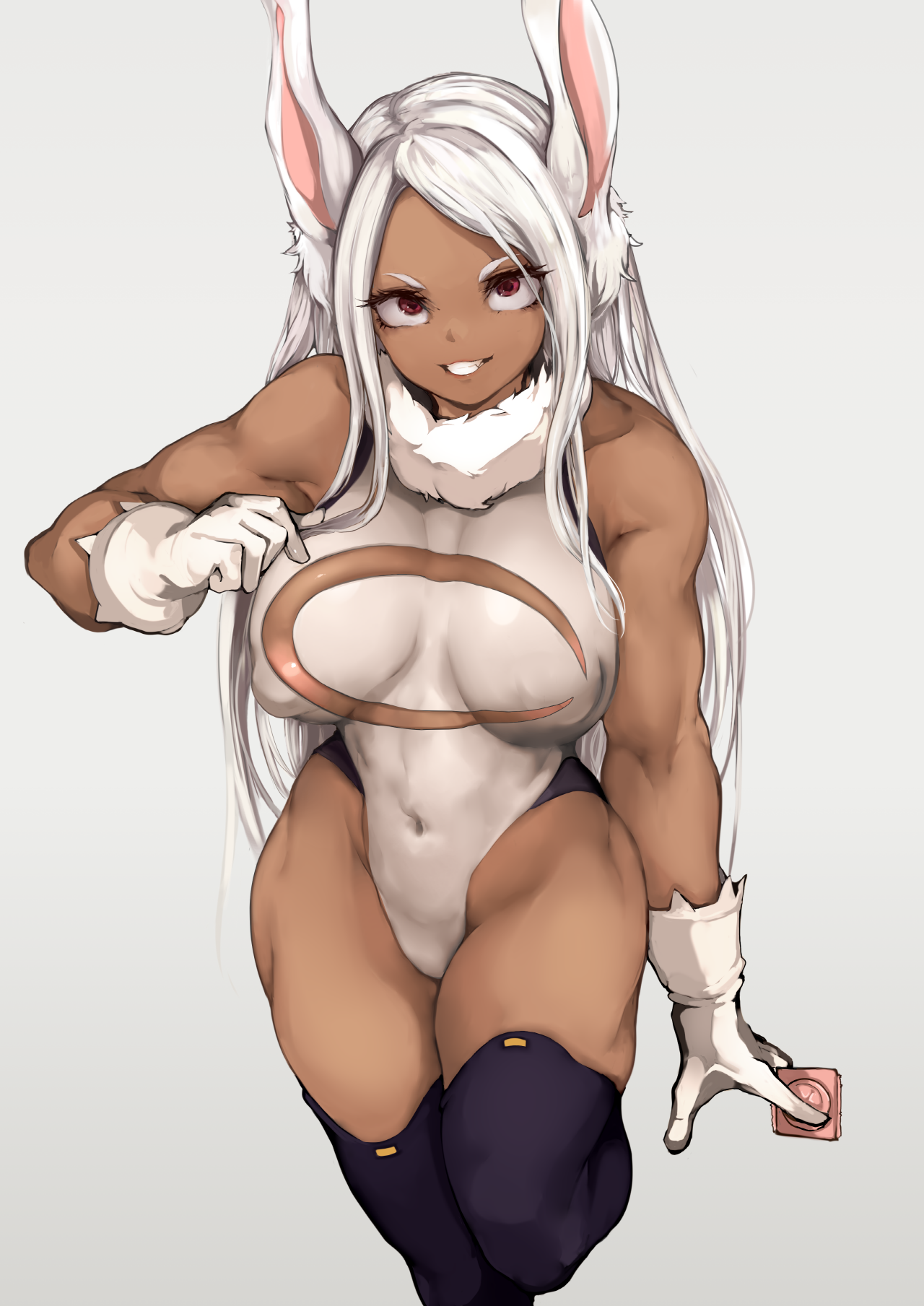 animal_ears boku_no_hero_academia bunny_ears bunny_girl erect_nipples ogata_mamimi thighhighs usagiyama_rumi