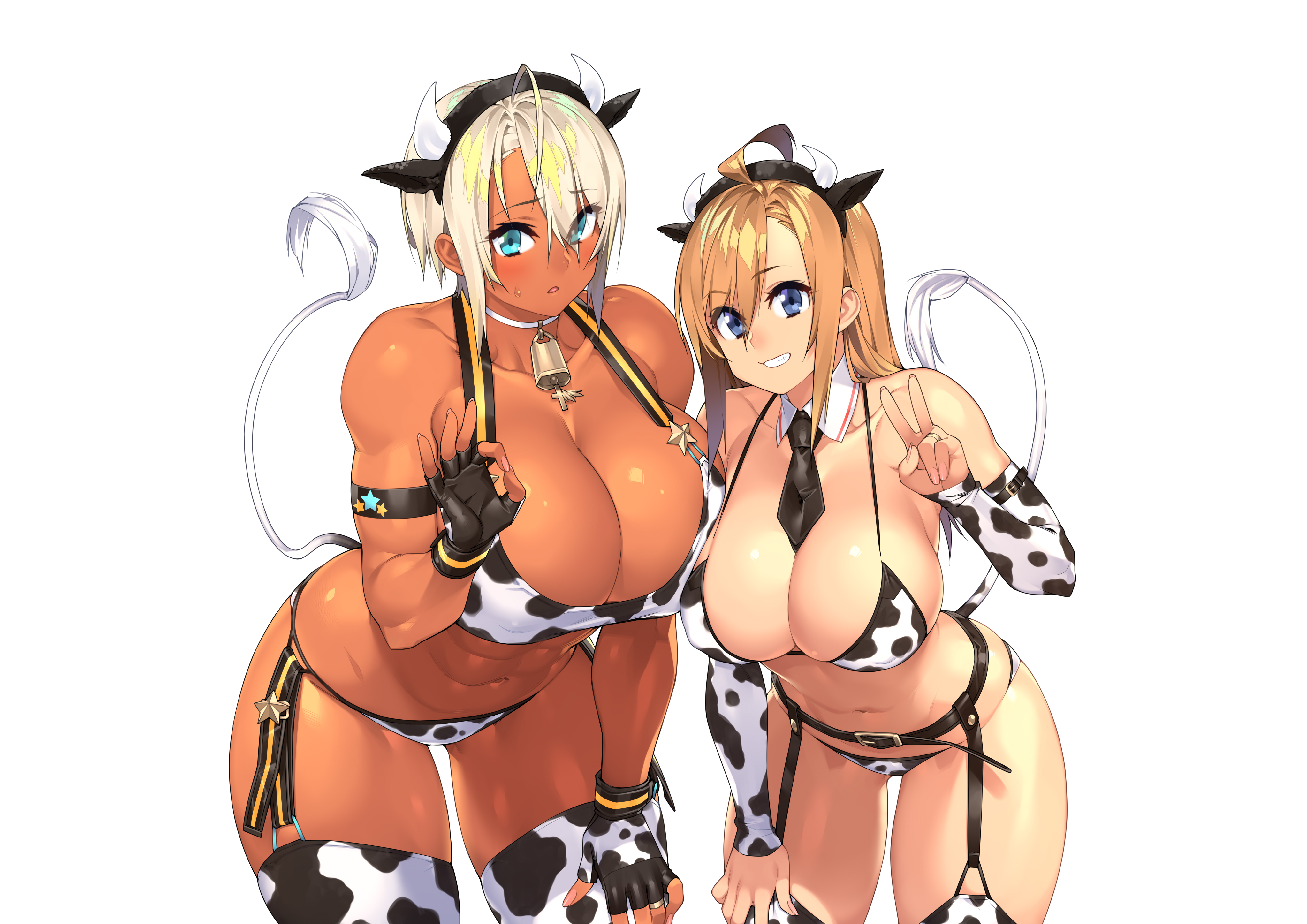 23 animal_ears bikini erect_nipples garter_belt horns sela_(23) stockings swimsuits tail thighhighs ursula_(23)