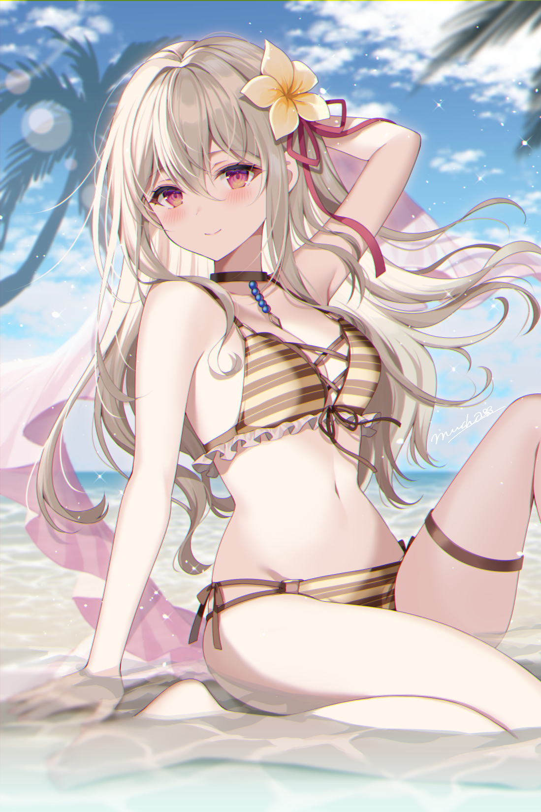 bikini garter hanakumo_rin myusha propro_production swimsuits wet