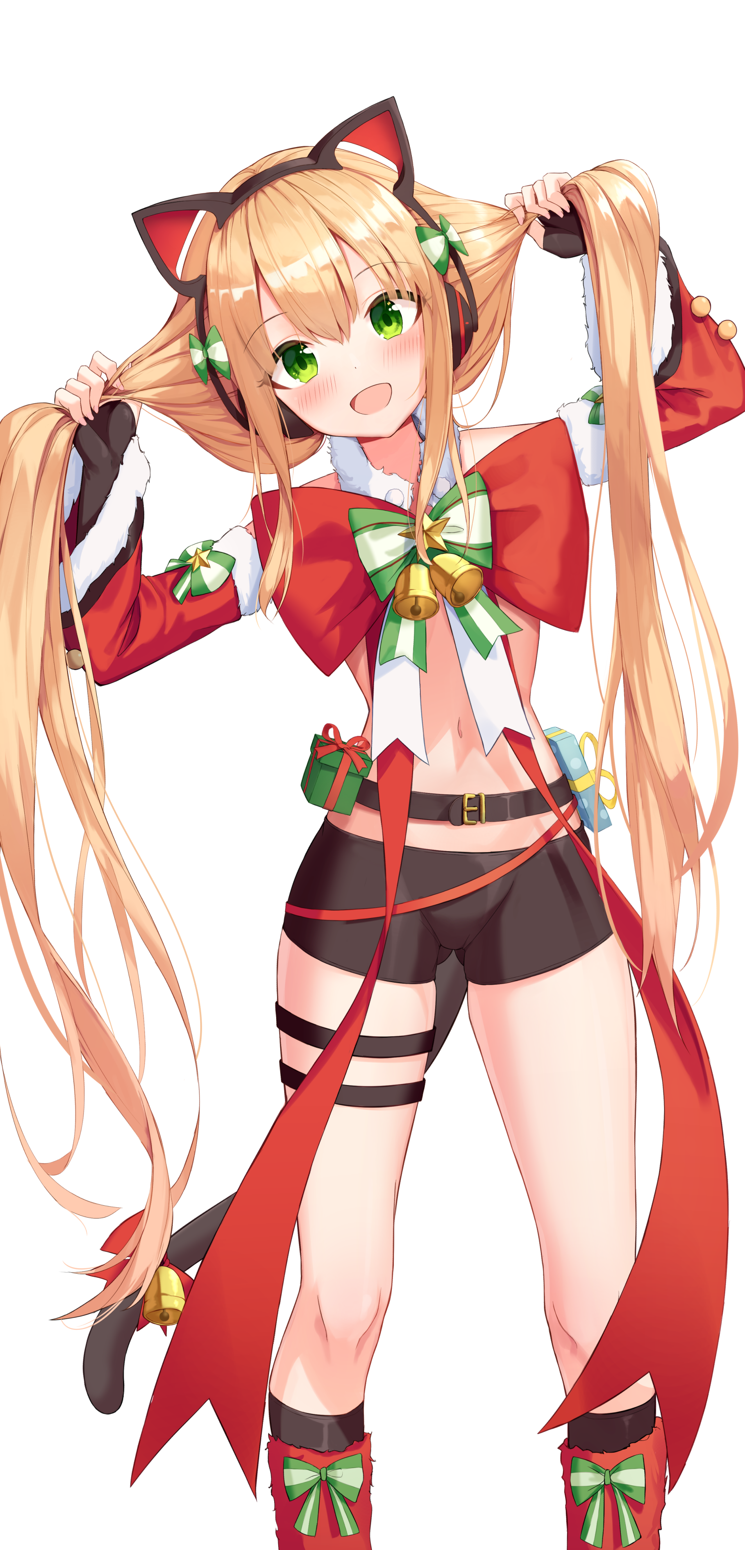 animal_ears christmas garter girls_frontline nekomimi seero tail tmp_(girls_frontline)