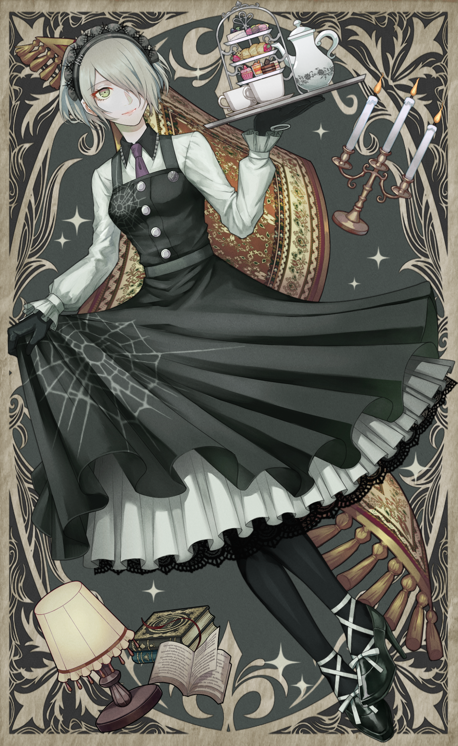 dangan-ronpa dangan-ronpa_v3 heels maid skirt_lift toujou_kirumi xino