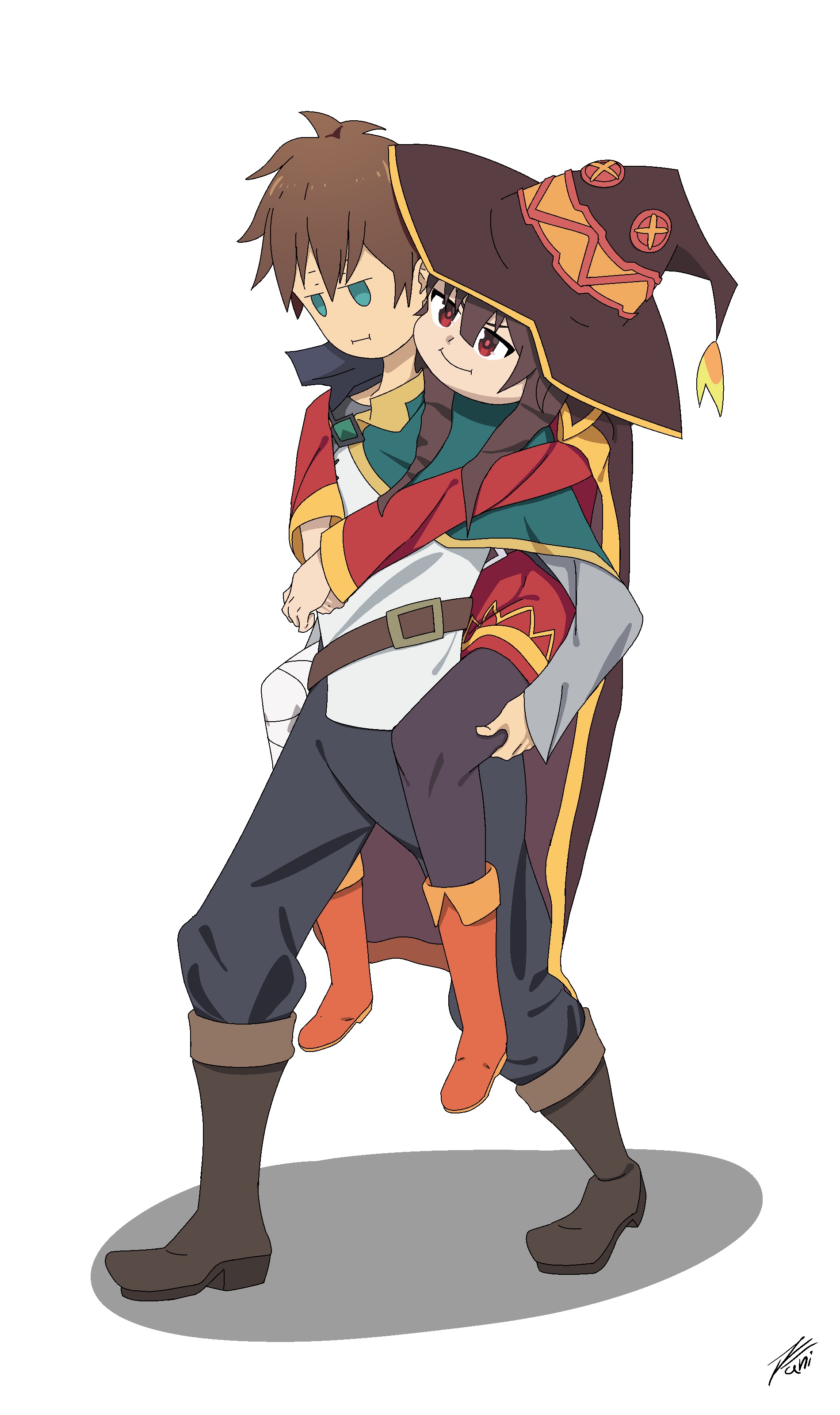 megumin and satou kazuma (kono subarashii sekai ni shukufuku wo!)