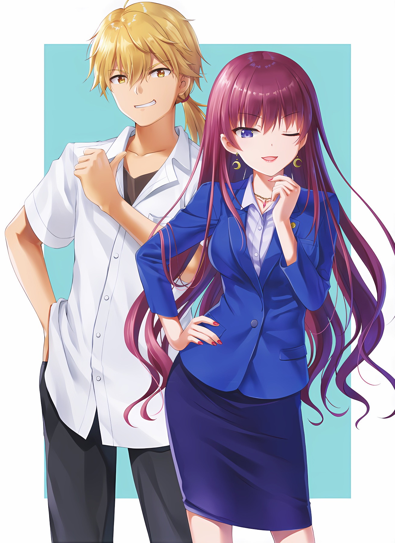 narukami youta and tengan kako (kamisama ni natta hi) drawn by