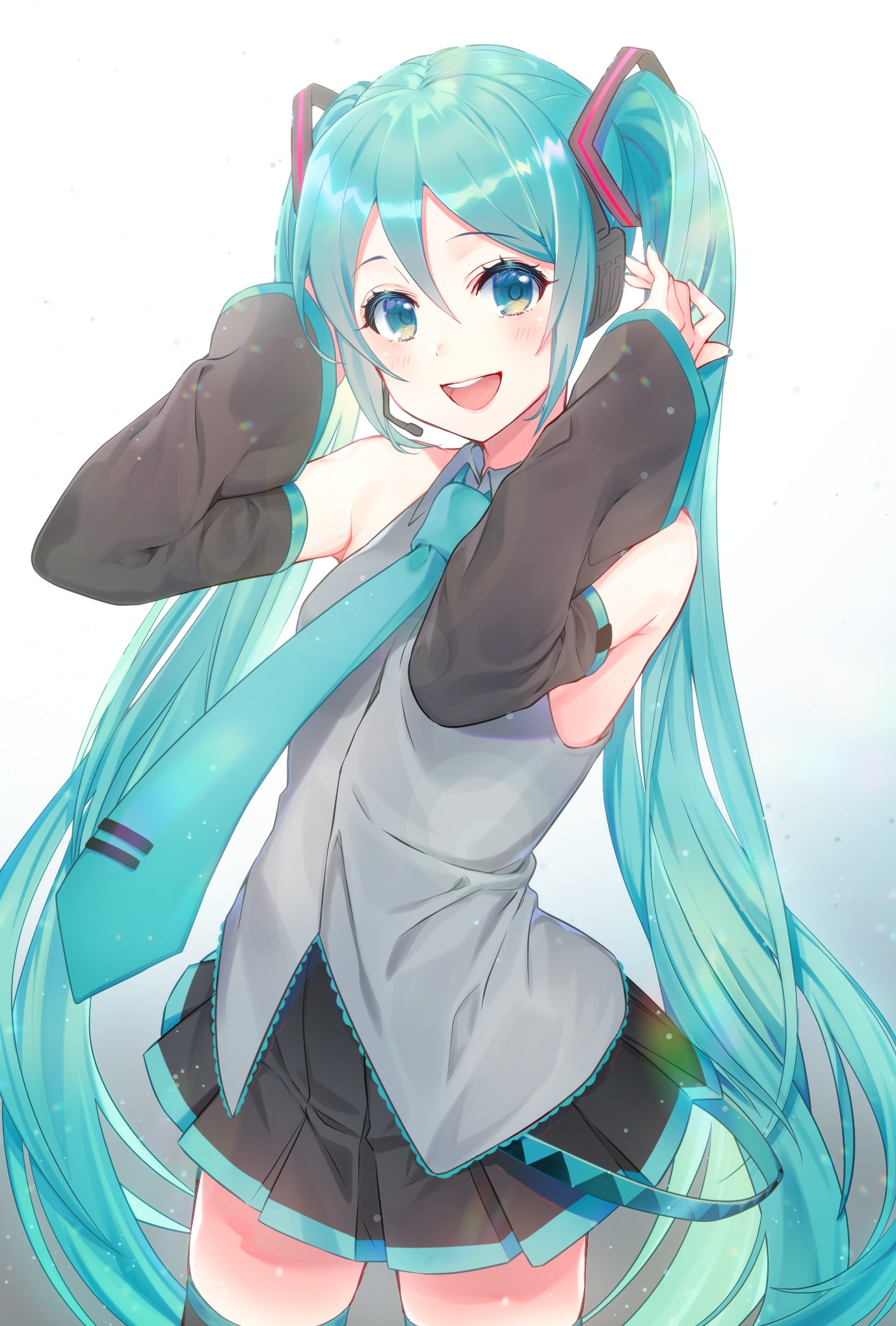 kirushi (killcy) vocaloid hatsune miku headphones thighhighs | #667389 ...