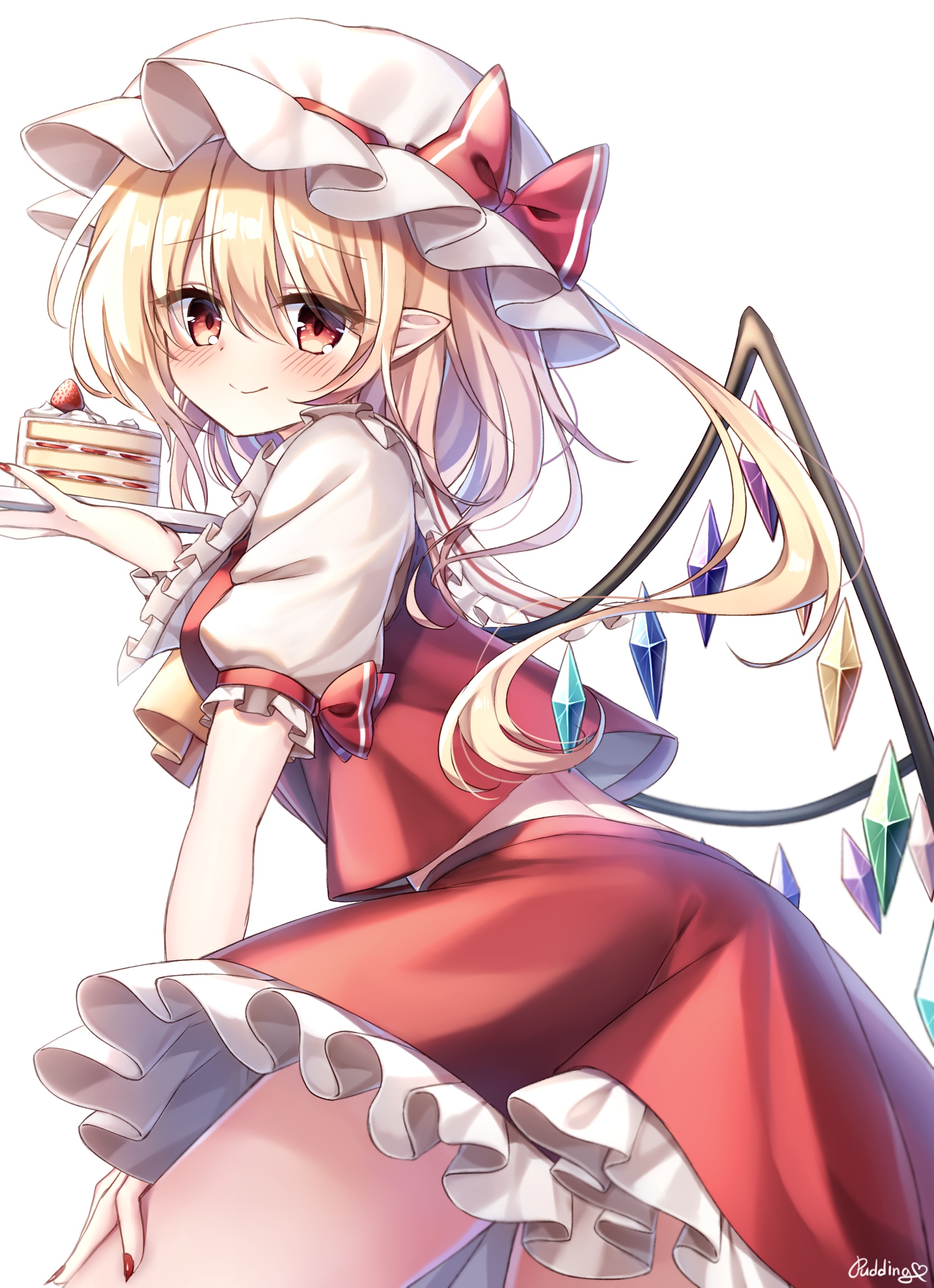 pudding (skymint 028) touhou flandre scarlet pointy ears wings ...