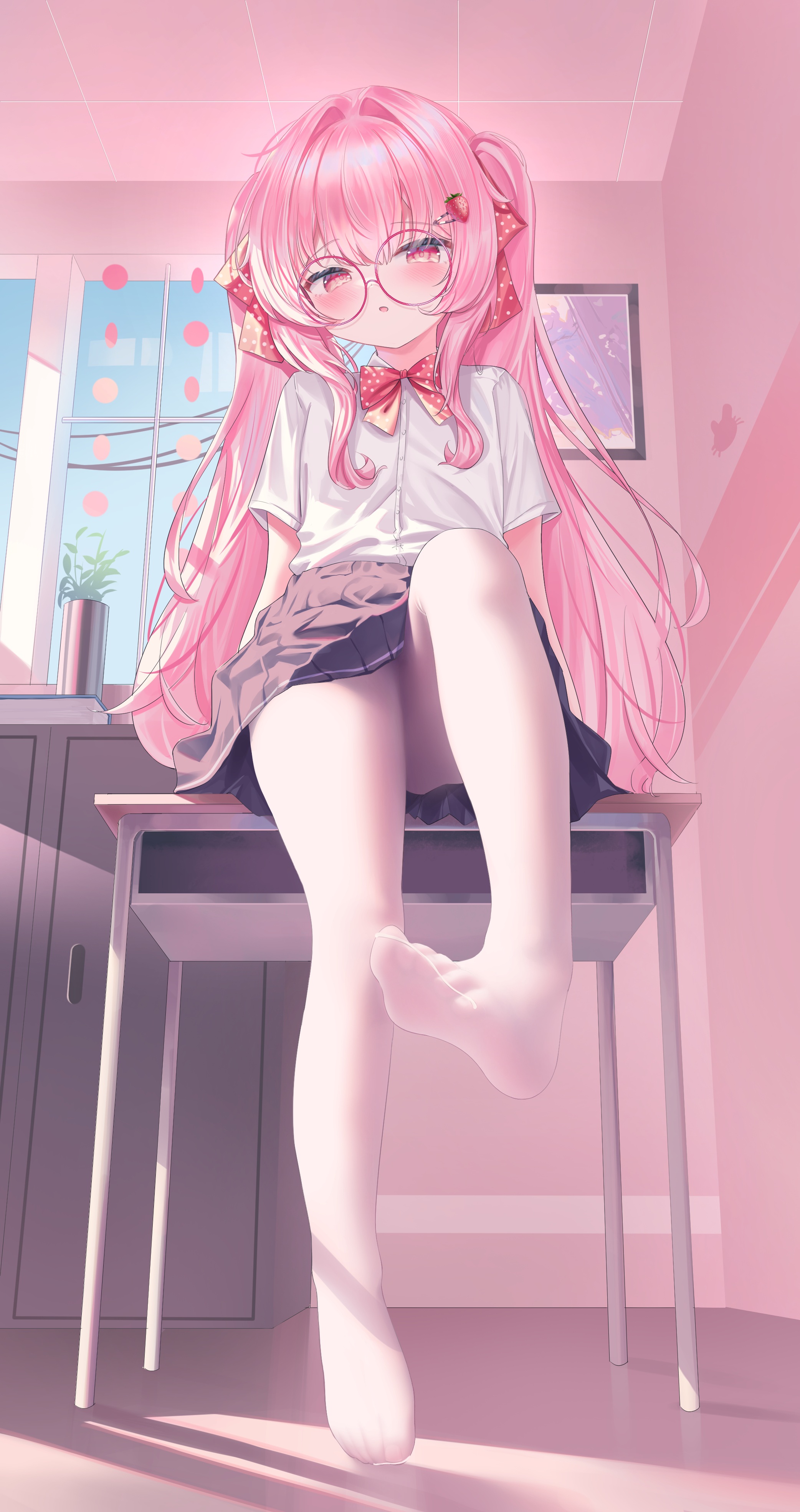 feet loli megane pantyhose seifuku sheng_taoren skirt_lift