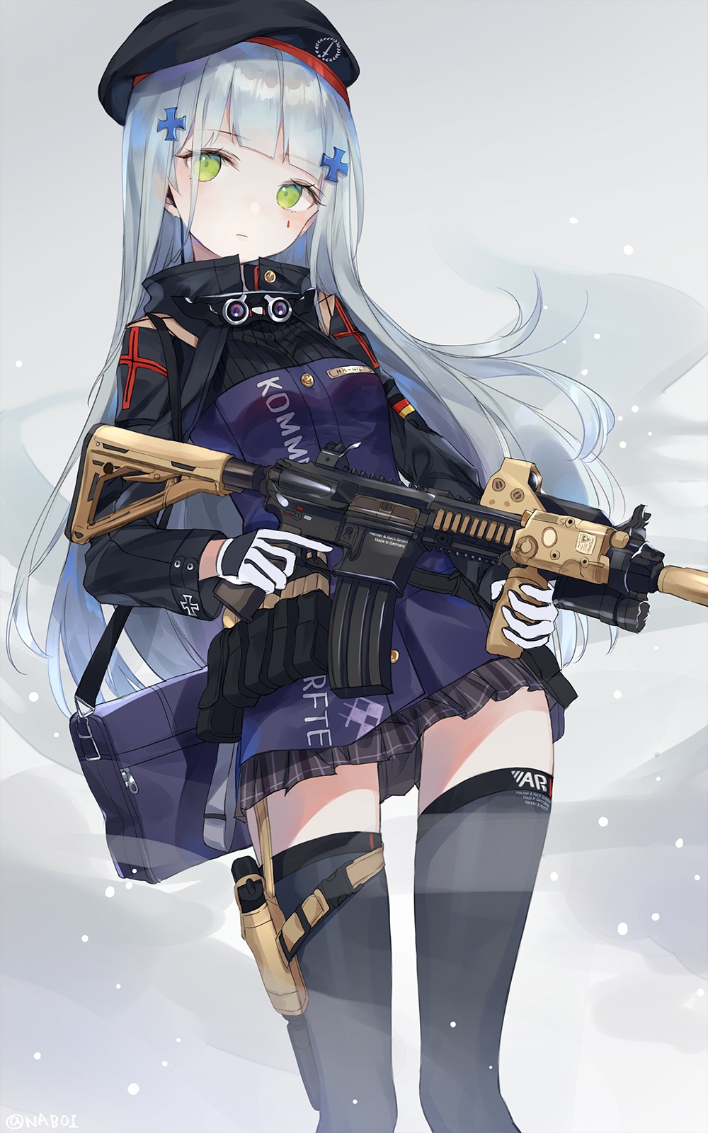 nabi (uz02) girls frontline hk416 (girls frontline) gun thighhighs ...