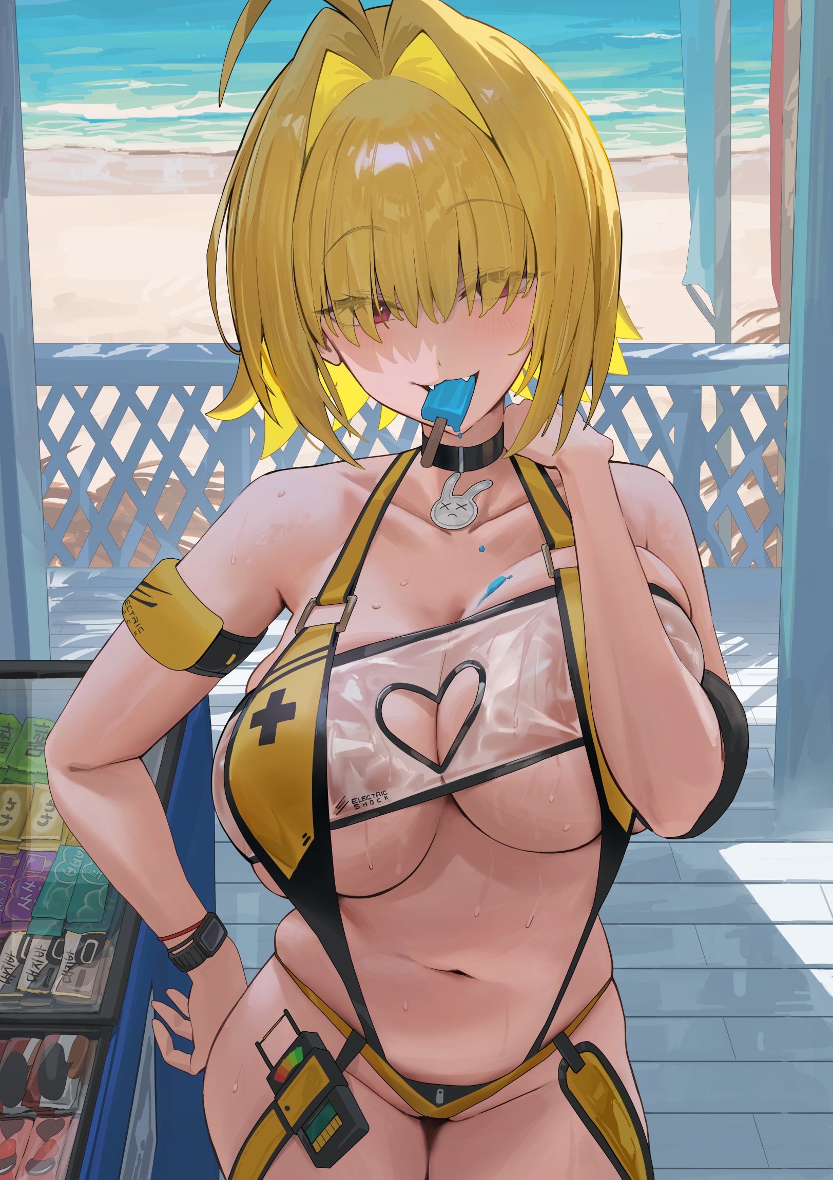 breast_hold cream elegg goddess_of_victory:_nikke hood_(james_x) see_through swimsuits wet