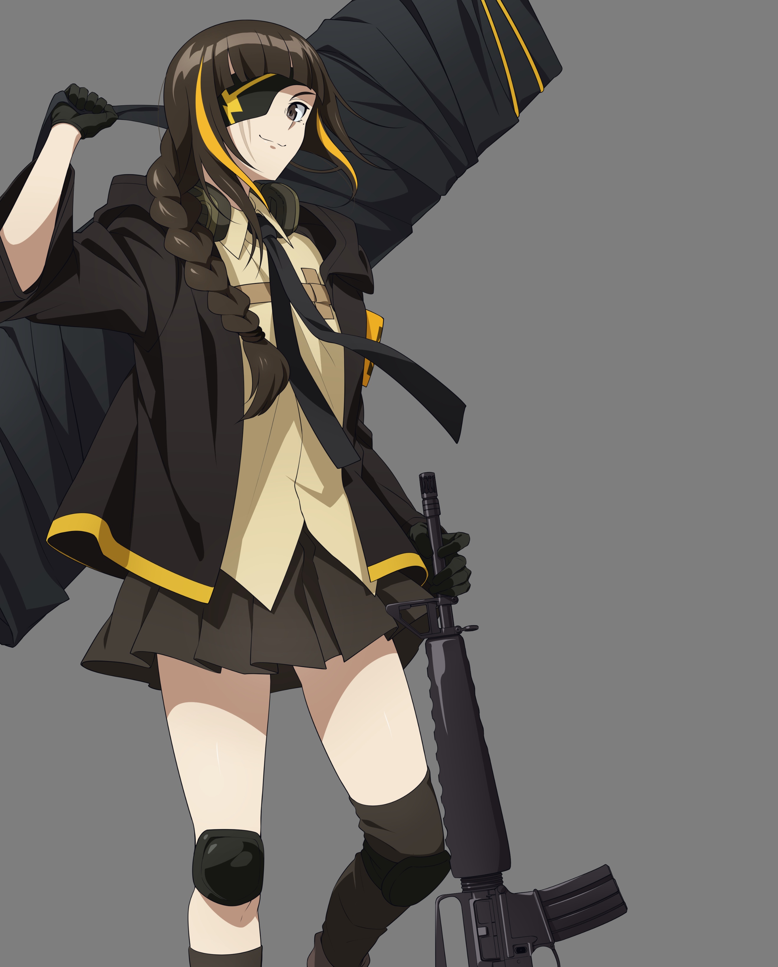 girls frontline m16a1 (girls frontline) eyepatch gun headphones seifuku ...