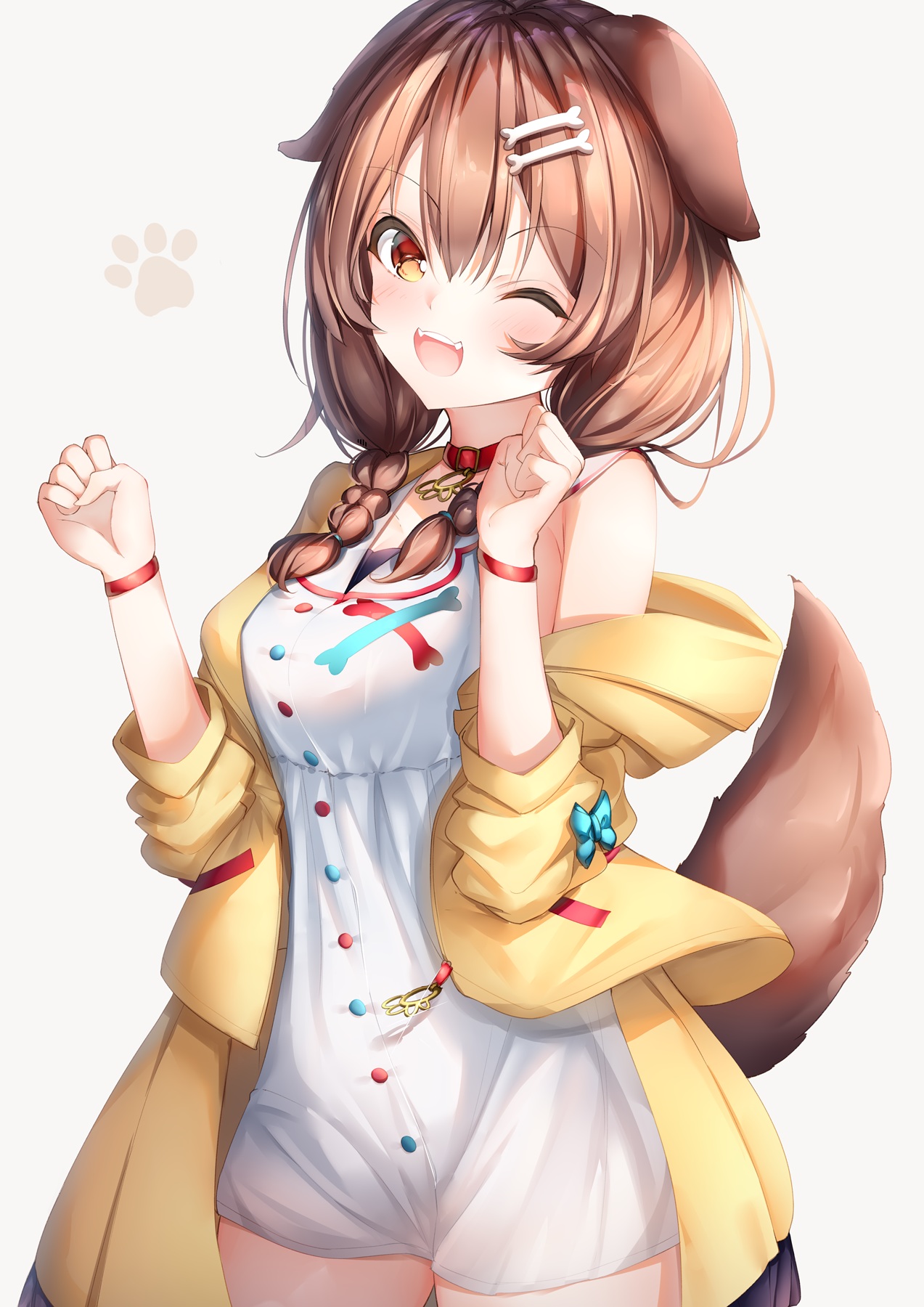 shiero. hololive inugami korone animal ears dress inumimi tail ...