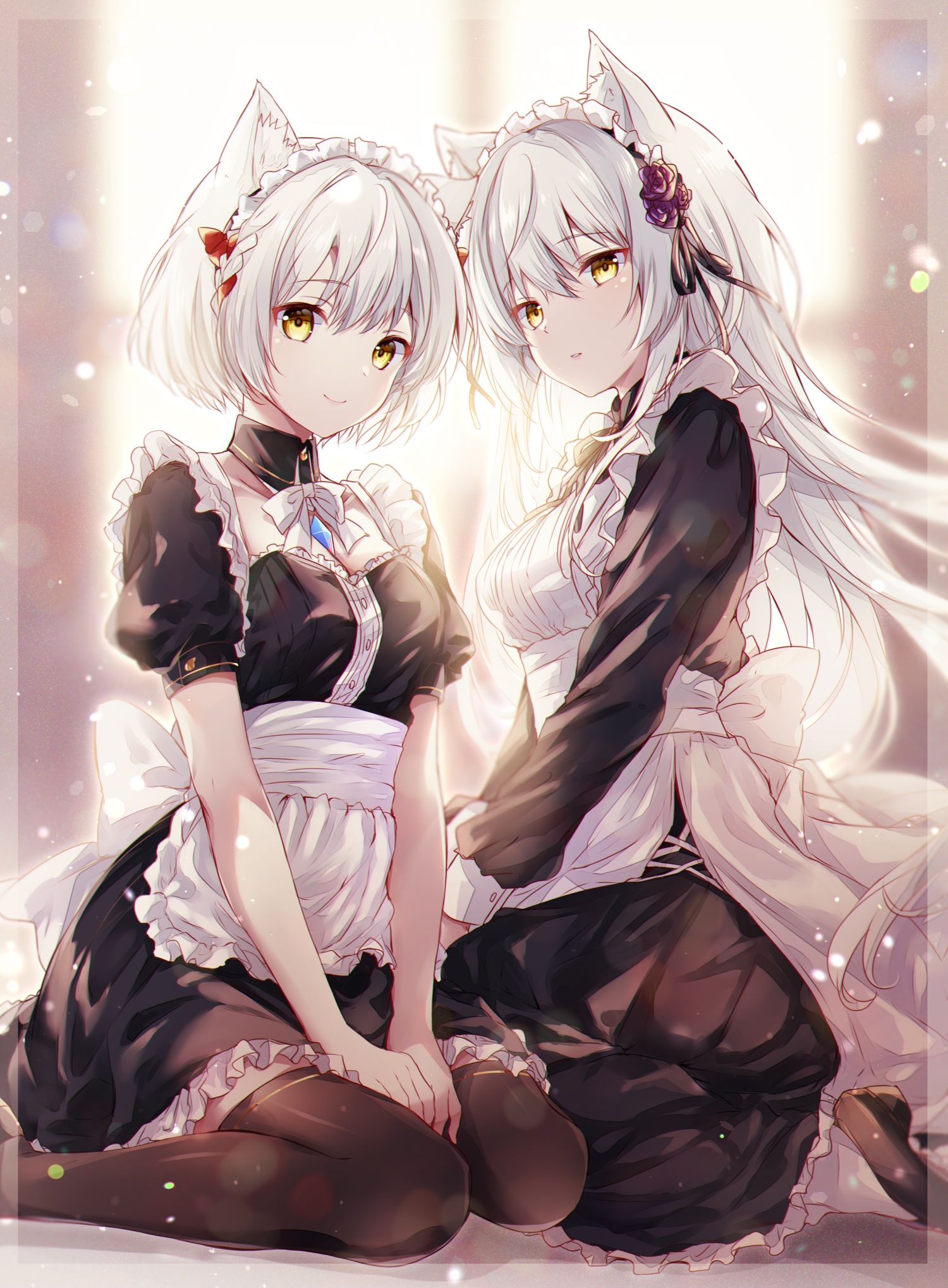 animal_ears m_(xenoblade_3) maid mio_(xenoblade_3) nekomimi thighhighs ui_frara xenoblade_(series) xenoblade_3