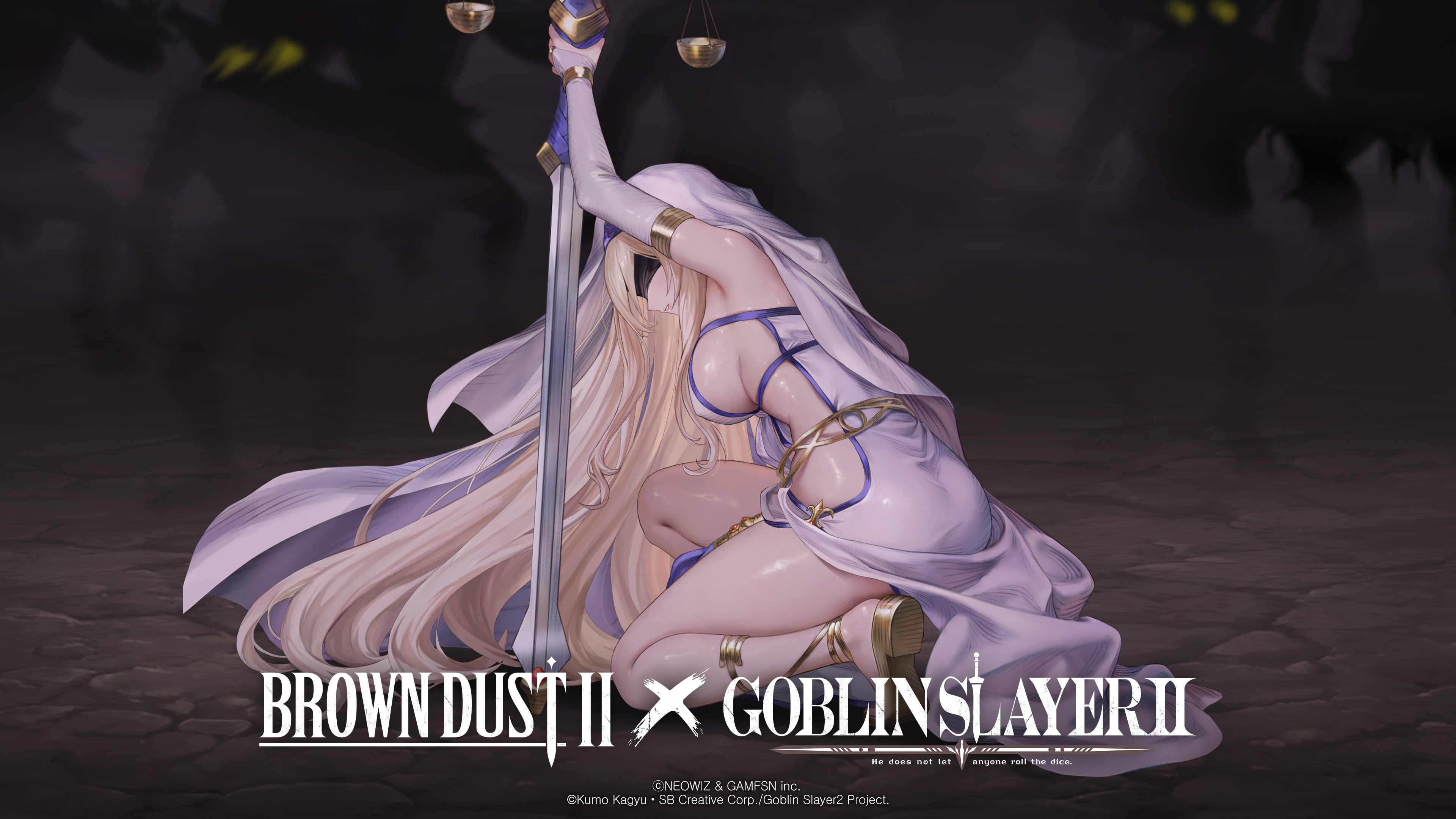 ass brown_dust_ii dress goblin_slayer heels no_bra sword sword_maiden tagme wallpaper