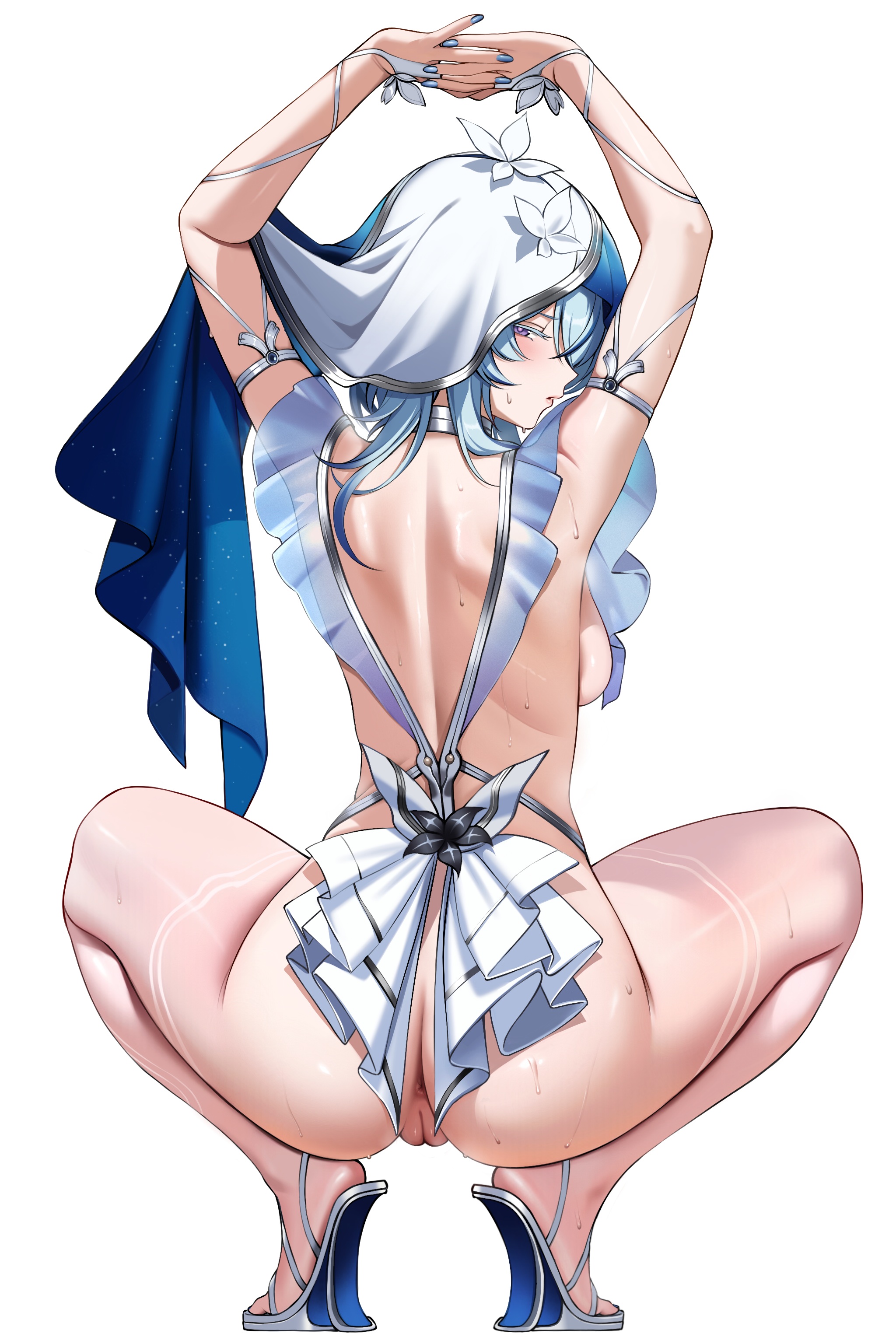 anus ass ateoyh heels no_bra nopan pussy see_through shorekeeper uncensored wet wuthering_waves