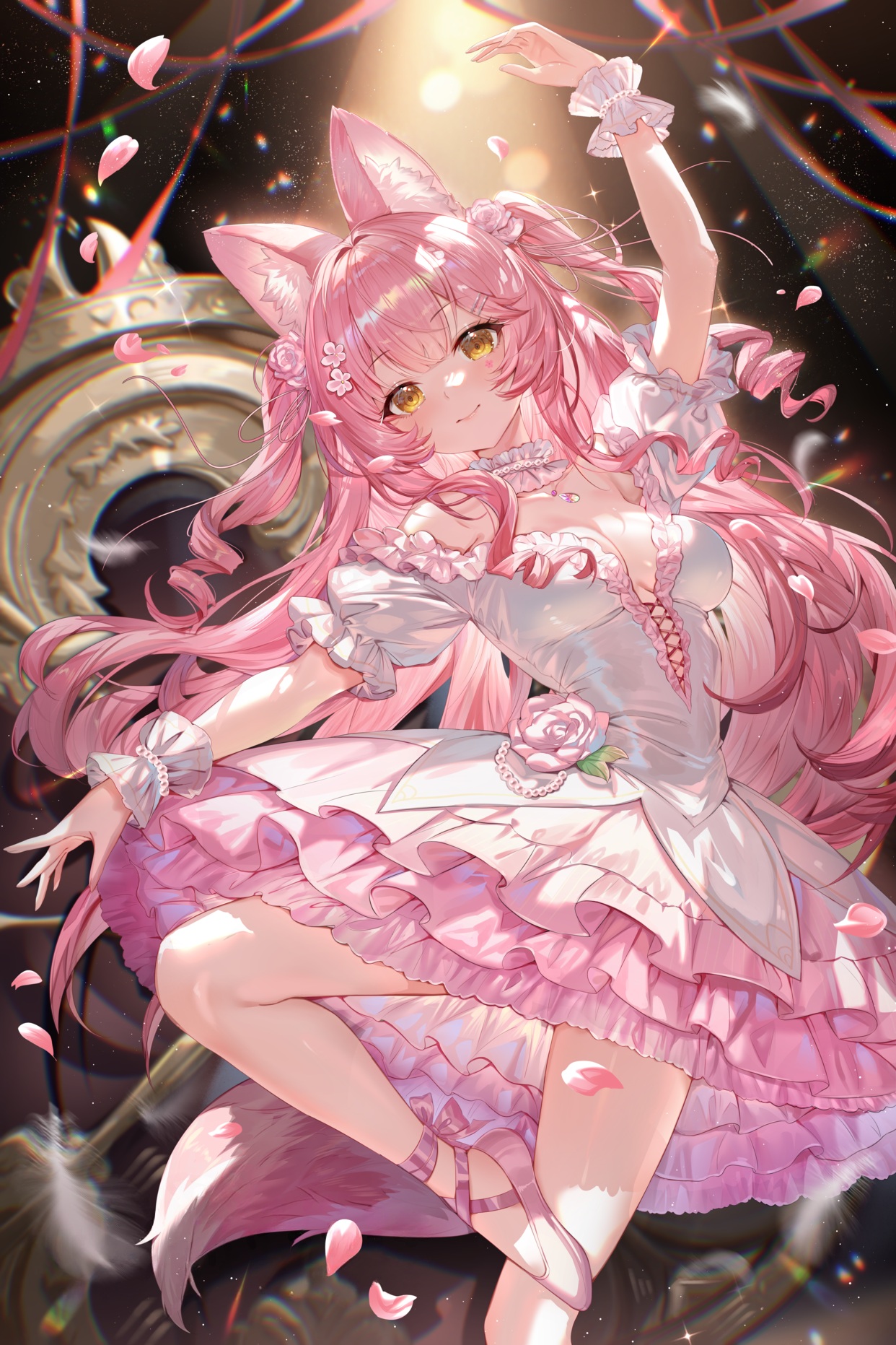 shanguier indie virtual youtuber animal ears detexted no bra skirt lift  tail | #1262355