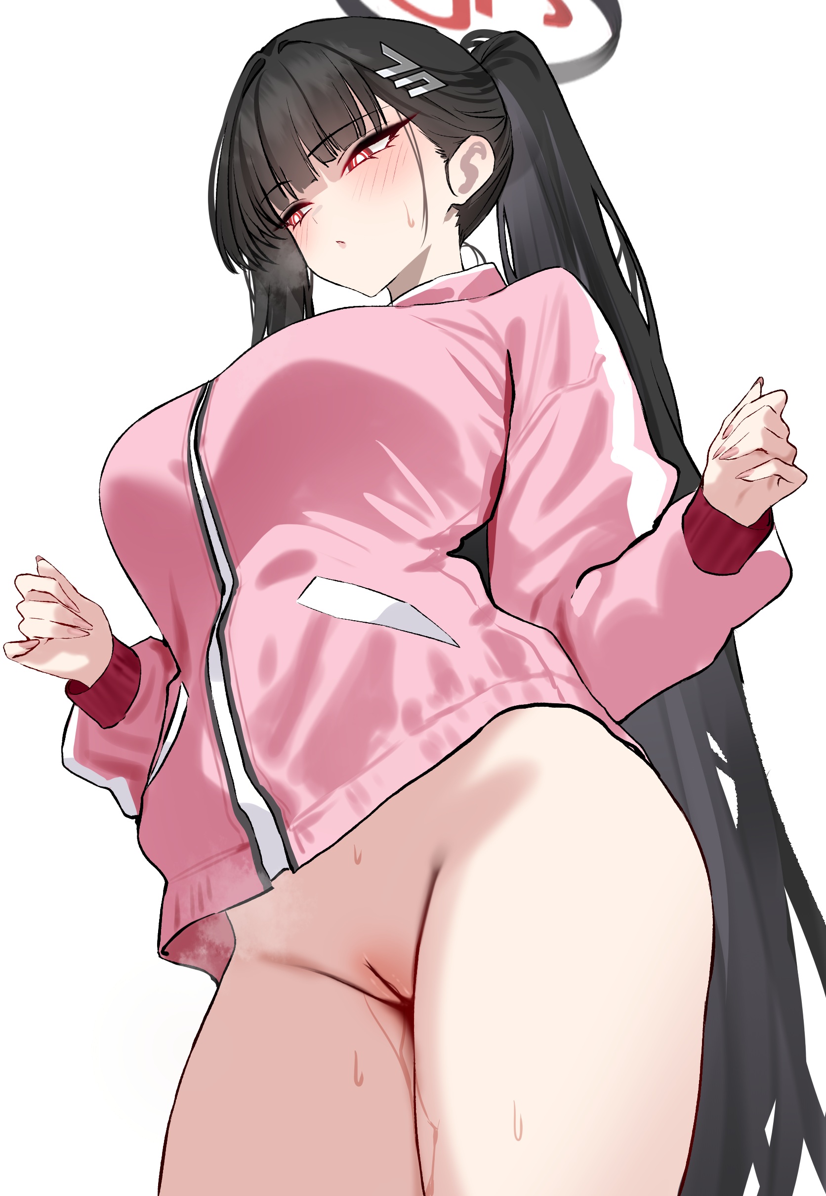 blue_archive bottomless gym_uniform halo pussy shigure tsukatsuki_rio uncensored wet