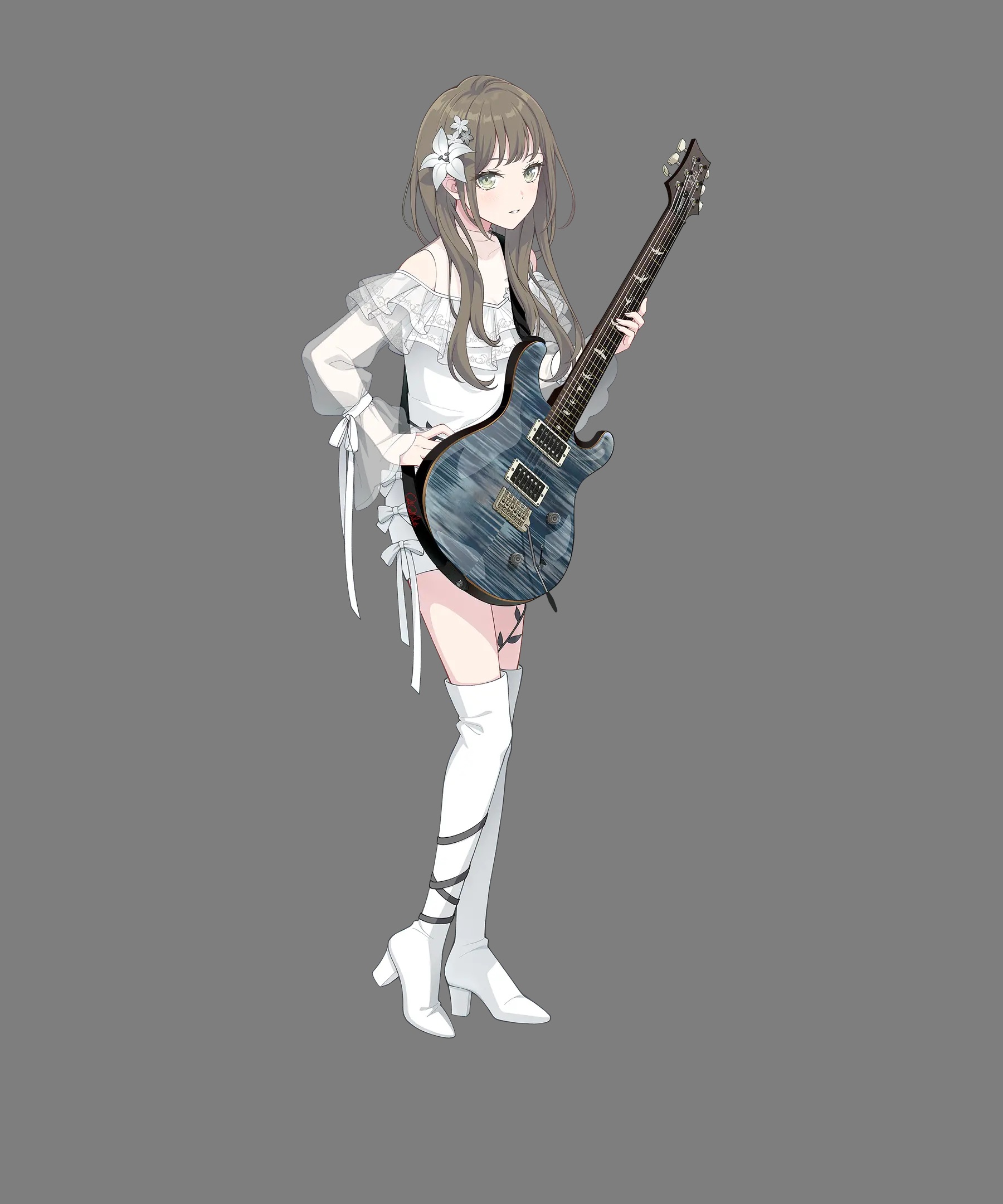 bang_dream! garter guitar heels kotohira_nagi see_through tagme thighhighs transparent_webp uniform