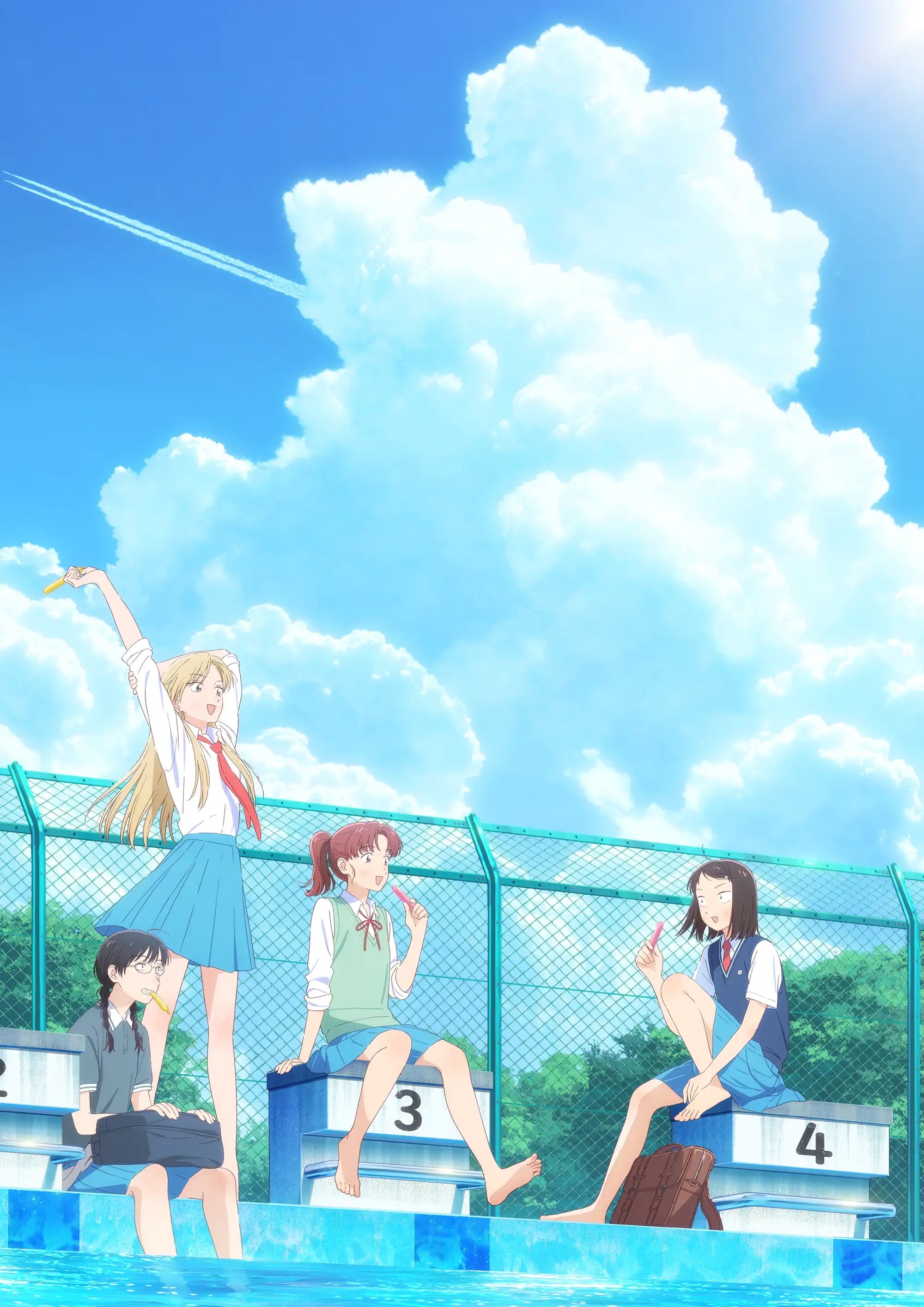 egashira_mika iwakura_mitsumi kurume_makoto megane murashige_yuzuki seifuku skip_to_loafer skirt_lift sweater tagme wet