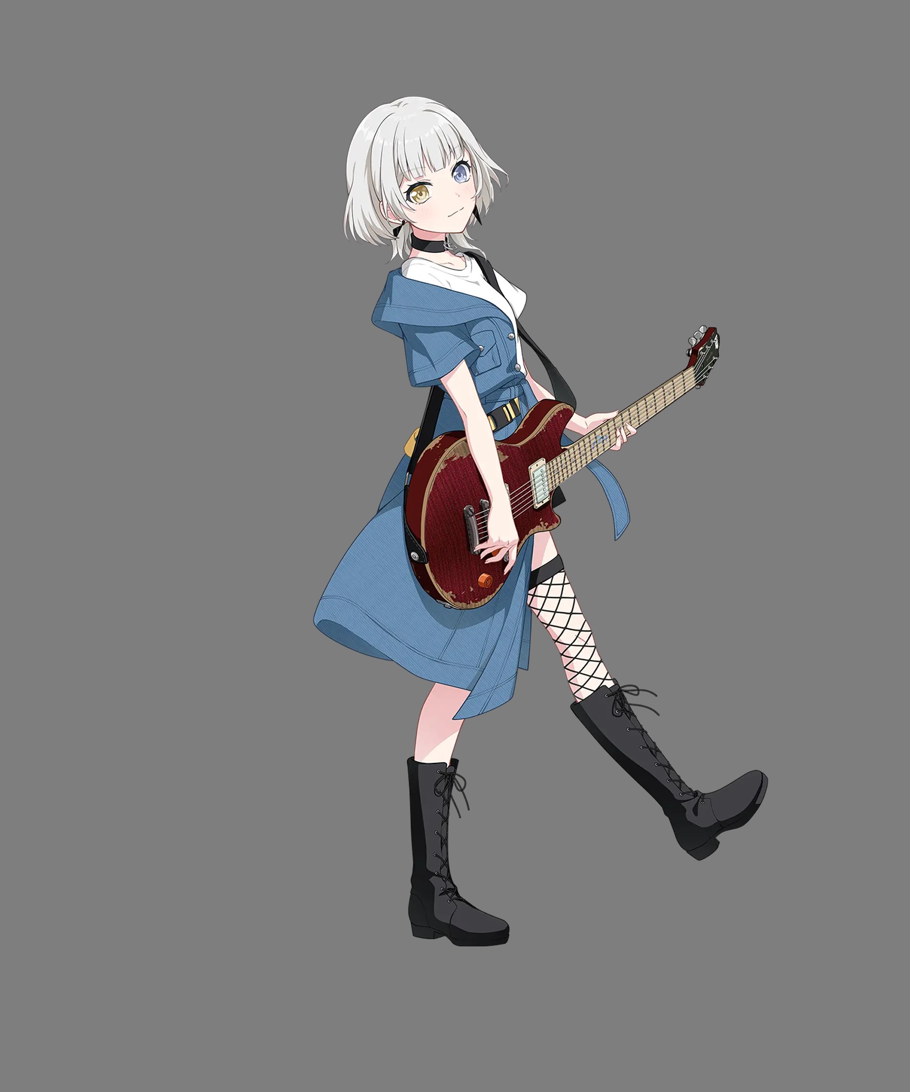 bang_dream! bang_dream!_it's_mygo!!!!! fishnets guitar heterochromia kaname_raana tagme thighhighs transparent_webp uniform